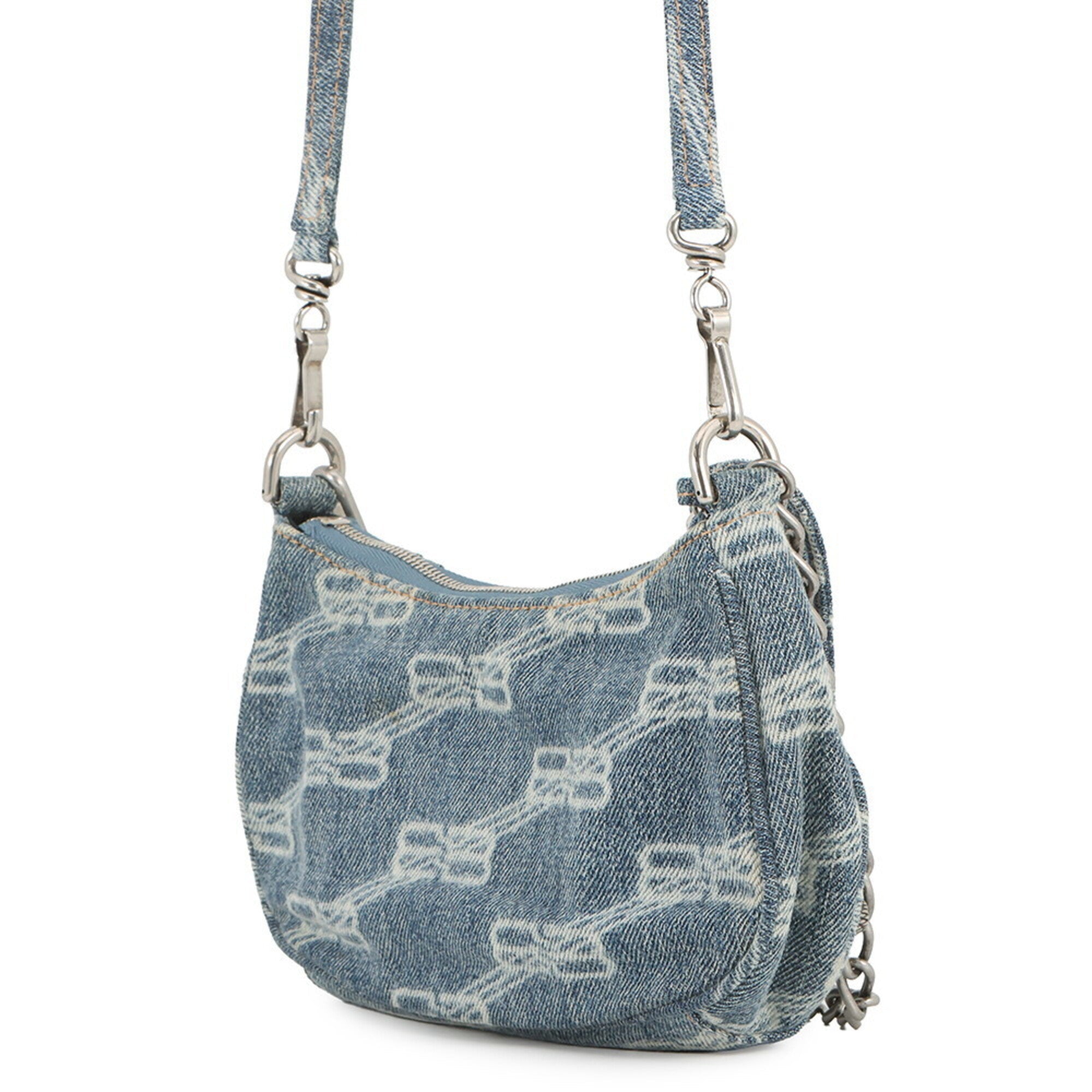 Balenciaga Blue White Denim Handbag Shoulder