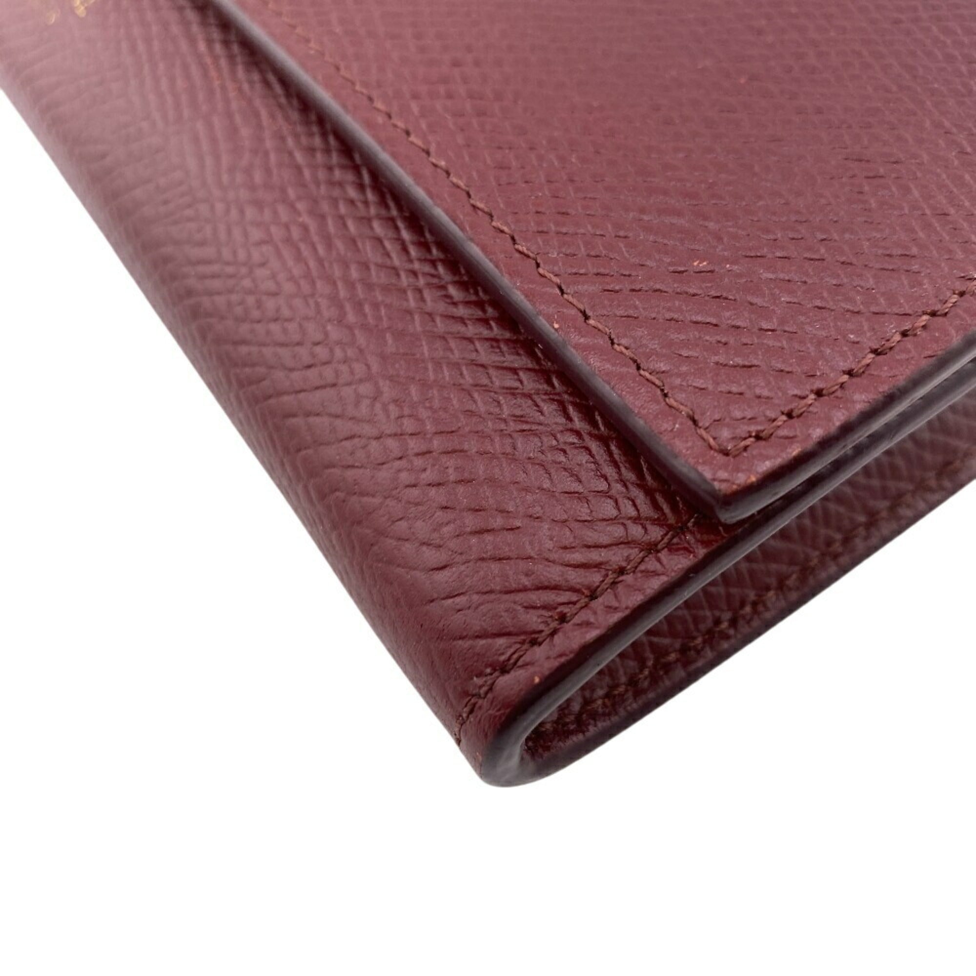 Celine Bordeaux Leather Long Wallet (Bi-Fold)