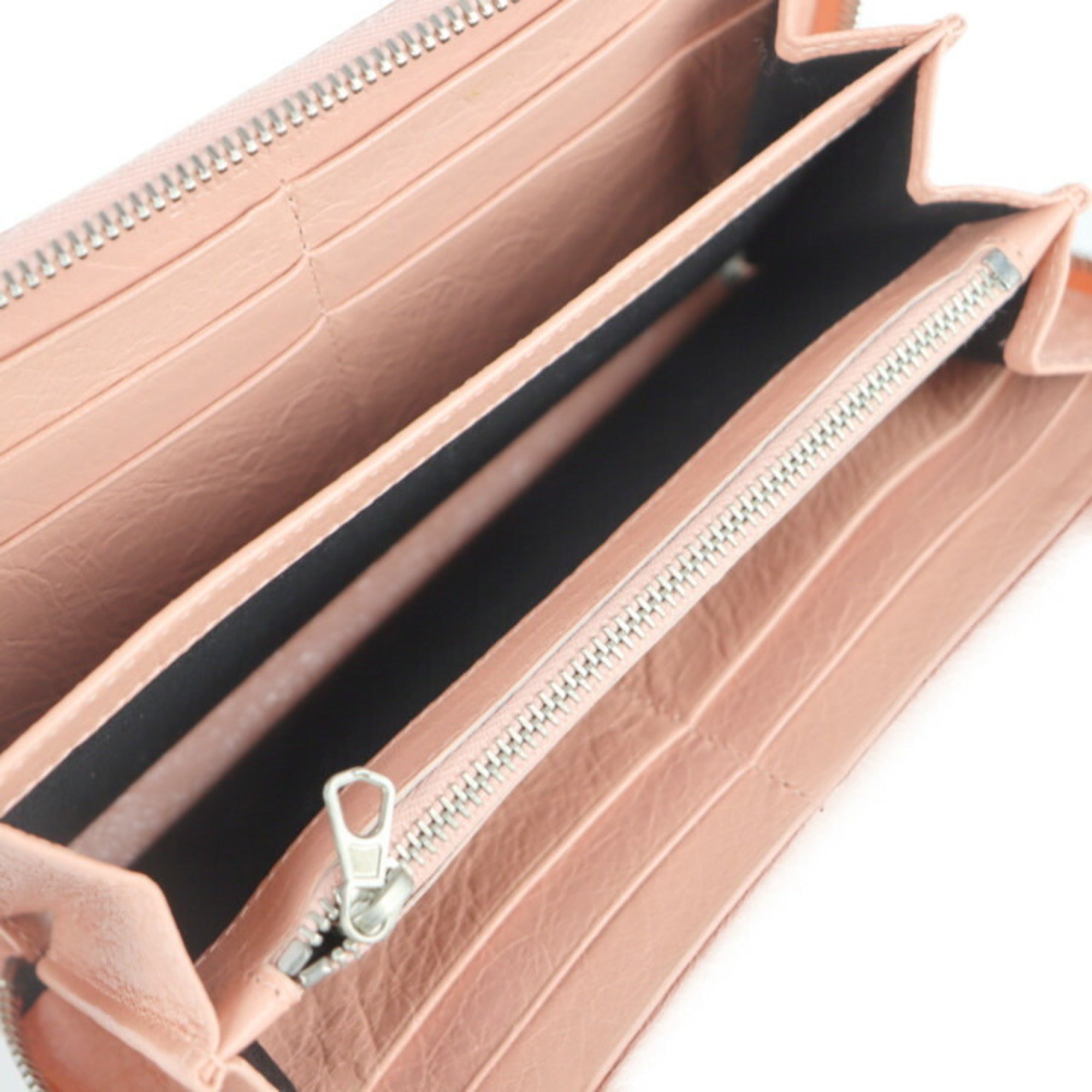 Balenciaga Pink Beige Leather Coin Purse/Coin Case