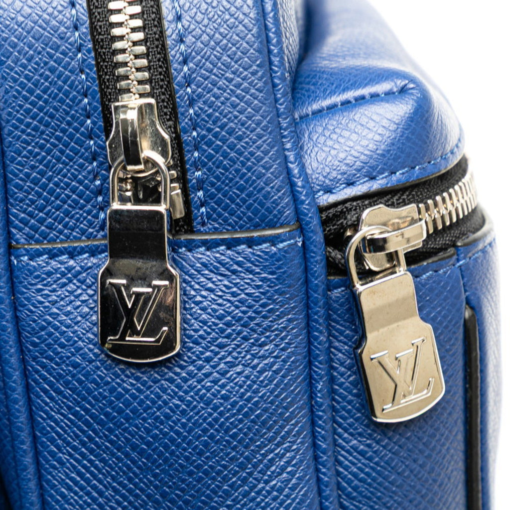 Louis Vuitton Black Blue Leather Sling Bag