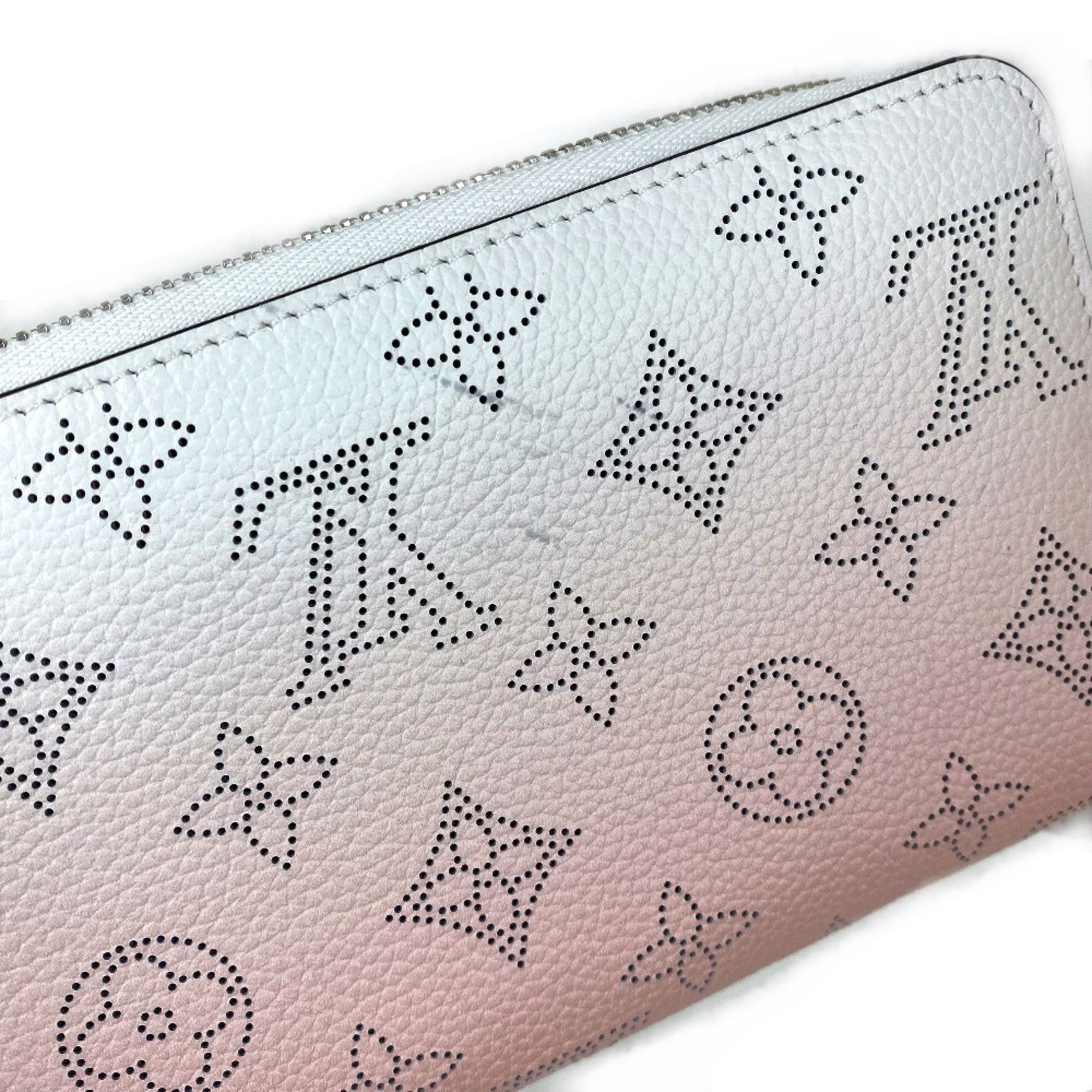 Louis Vuitton Mahina Pink White Mahina Leather Long Wallet