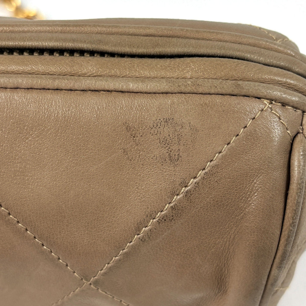 Chanel Matelasse Beige Leather Shoulder Bag
