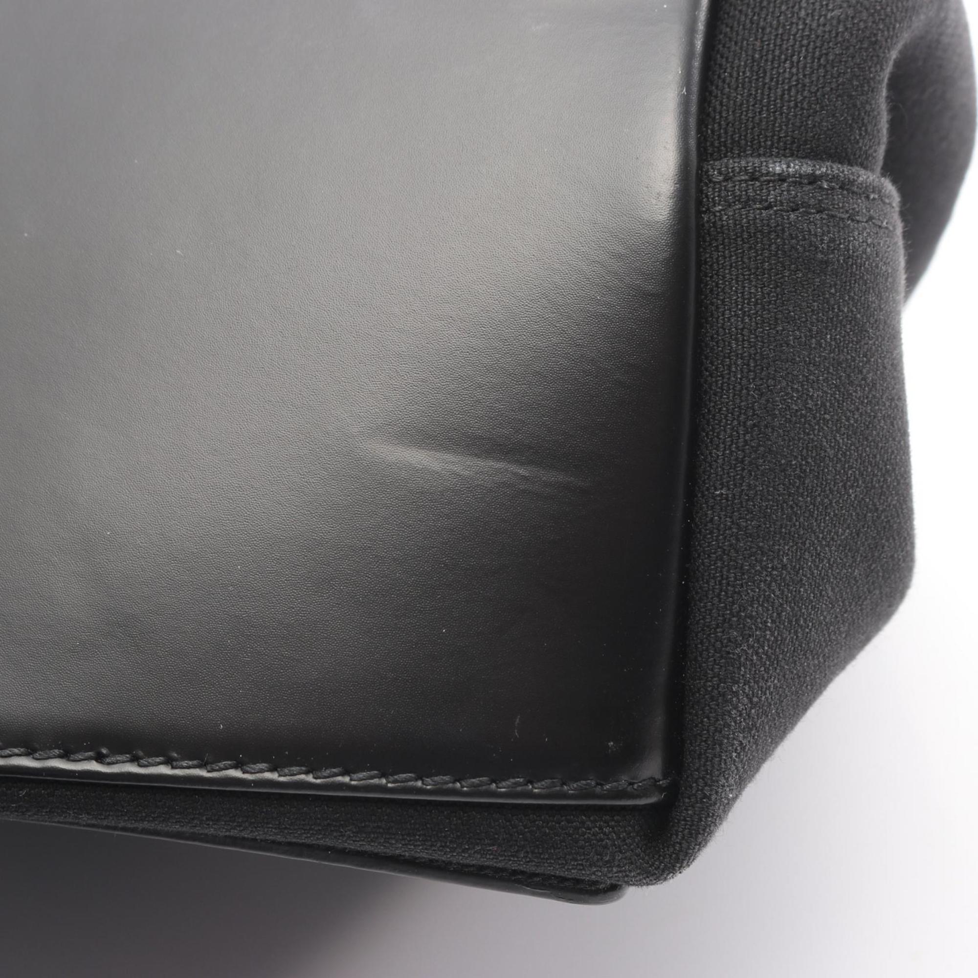 Balenciaga Black Canvas Leather Handbag Tote