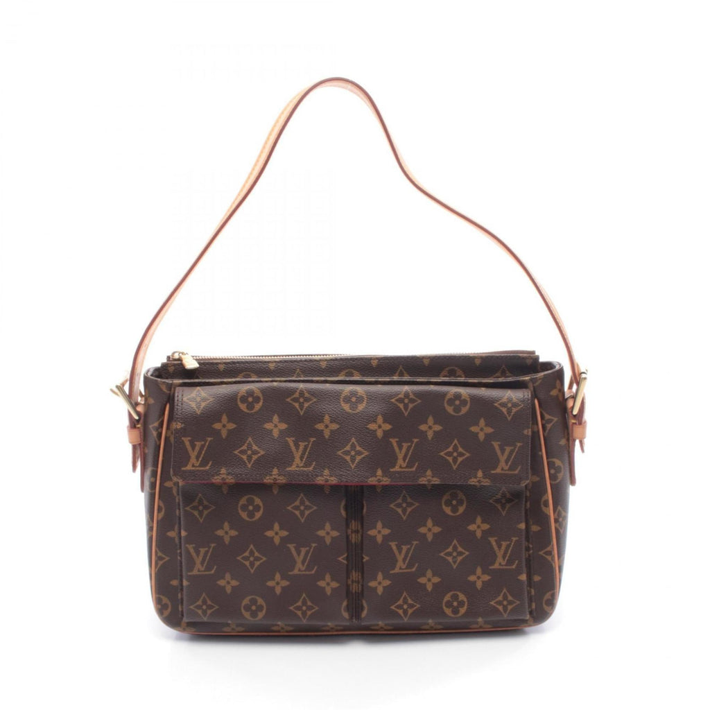 Louis Vuitton Brown Coated Canvas Pvc Monogram Leather Handbag Shoulder Bag
