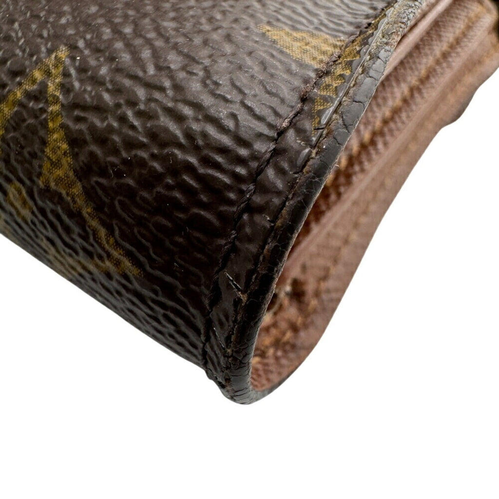 Louis Vuitton Gold Brown Leather Wallet (Tri-Fold)