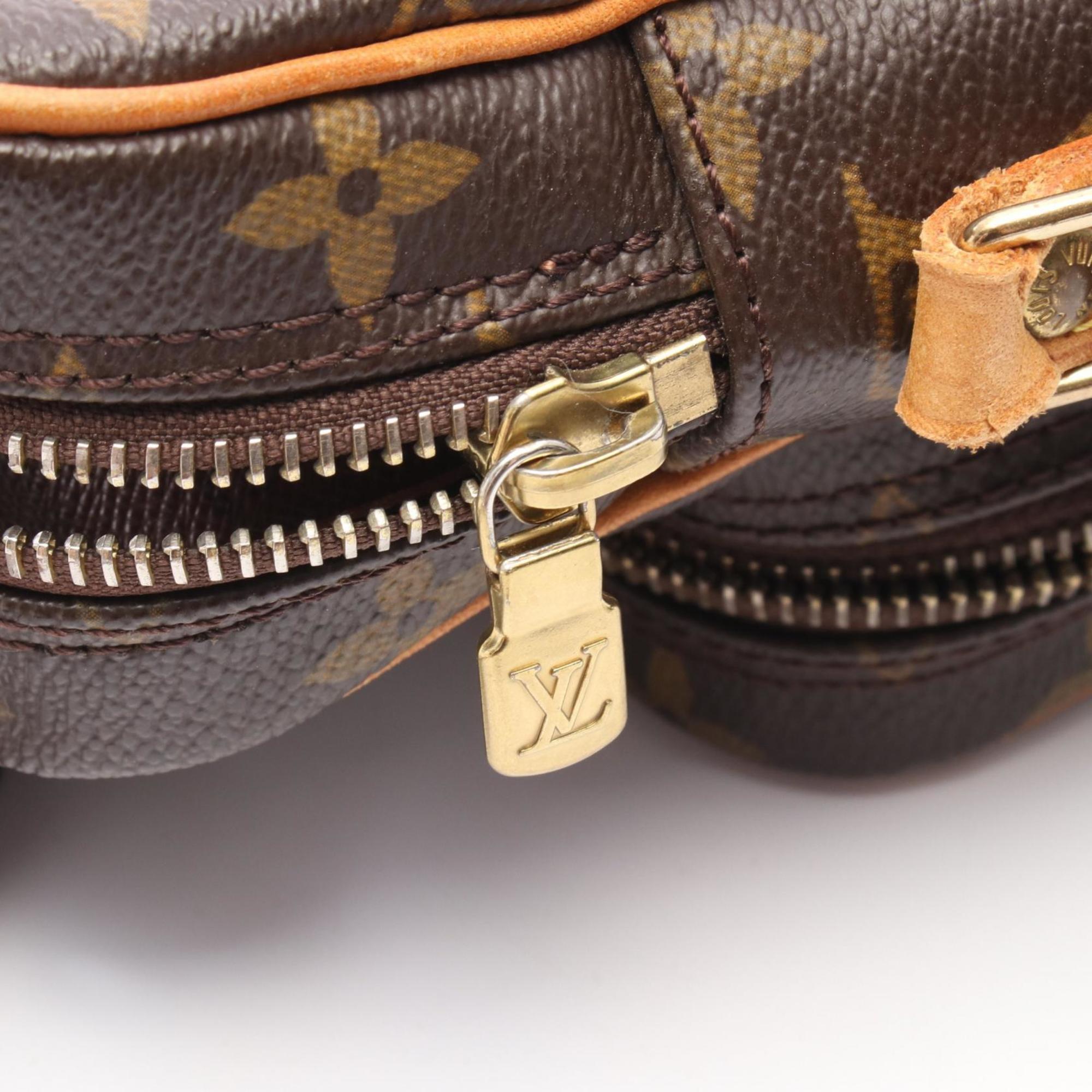 Louis Vuitton Monogram Brown Coated Canvas Leather Shoulder Bag
