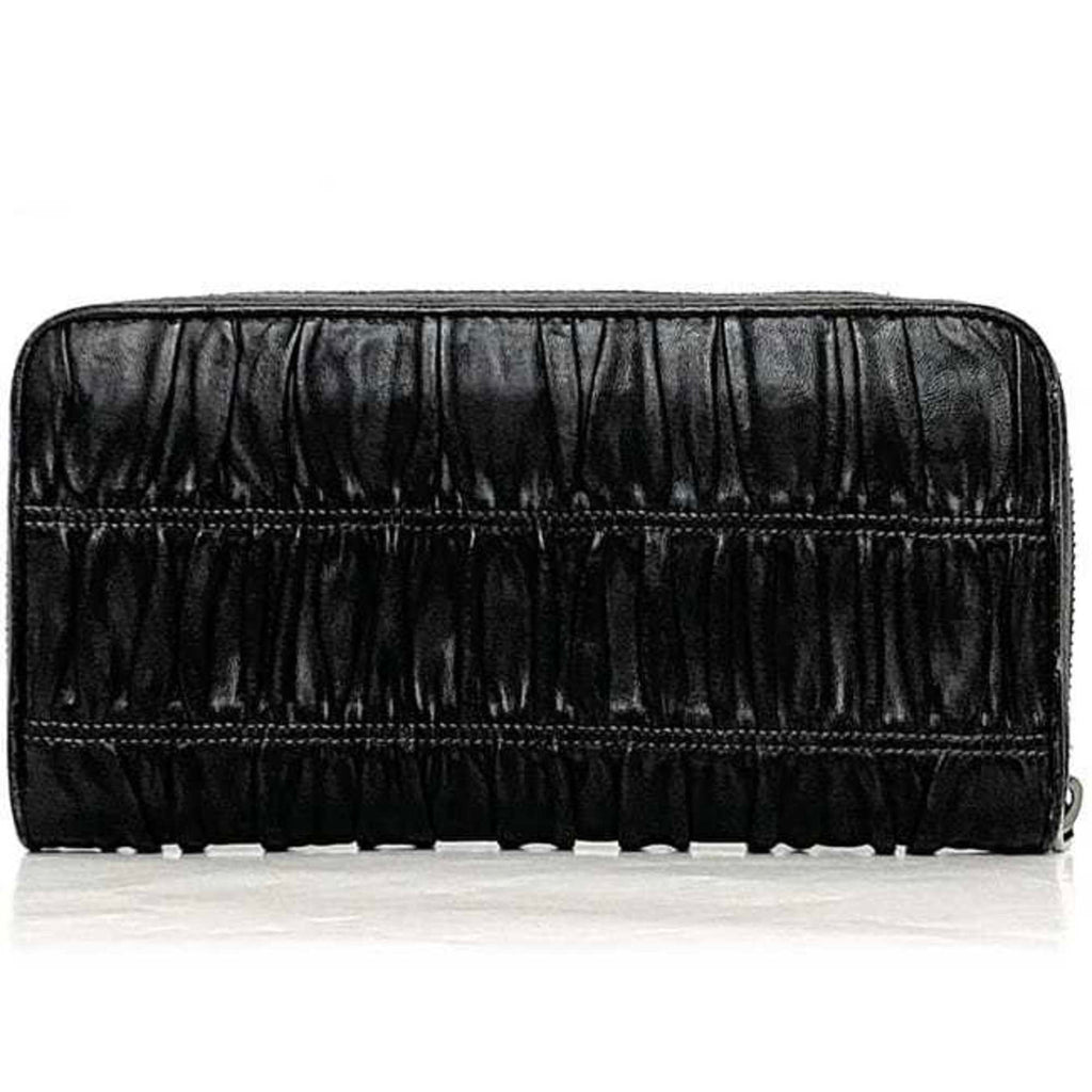 Prada Black Leather Long Wallet (Bi-Fold)