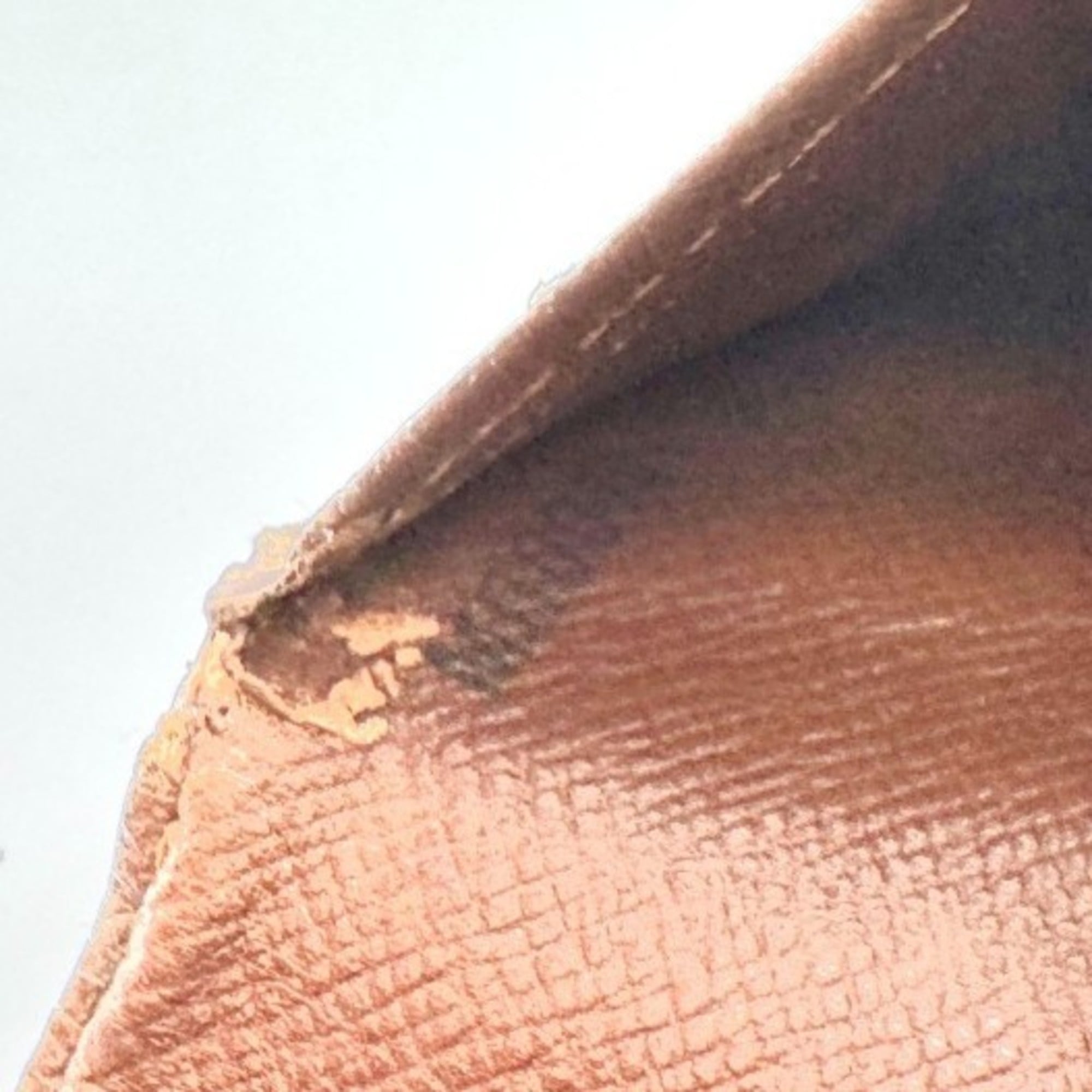 Louis Vuitton Brown Leather Long Wallet (Tri-Fold)