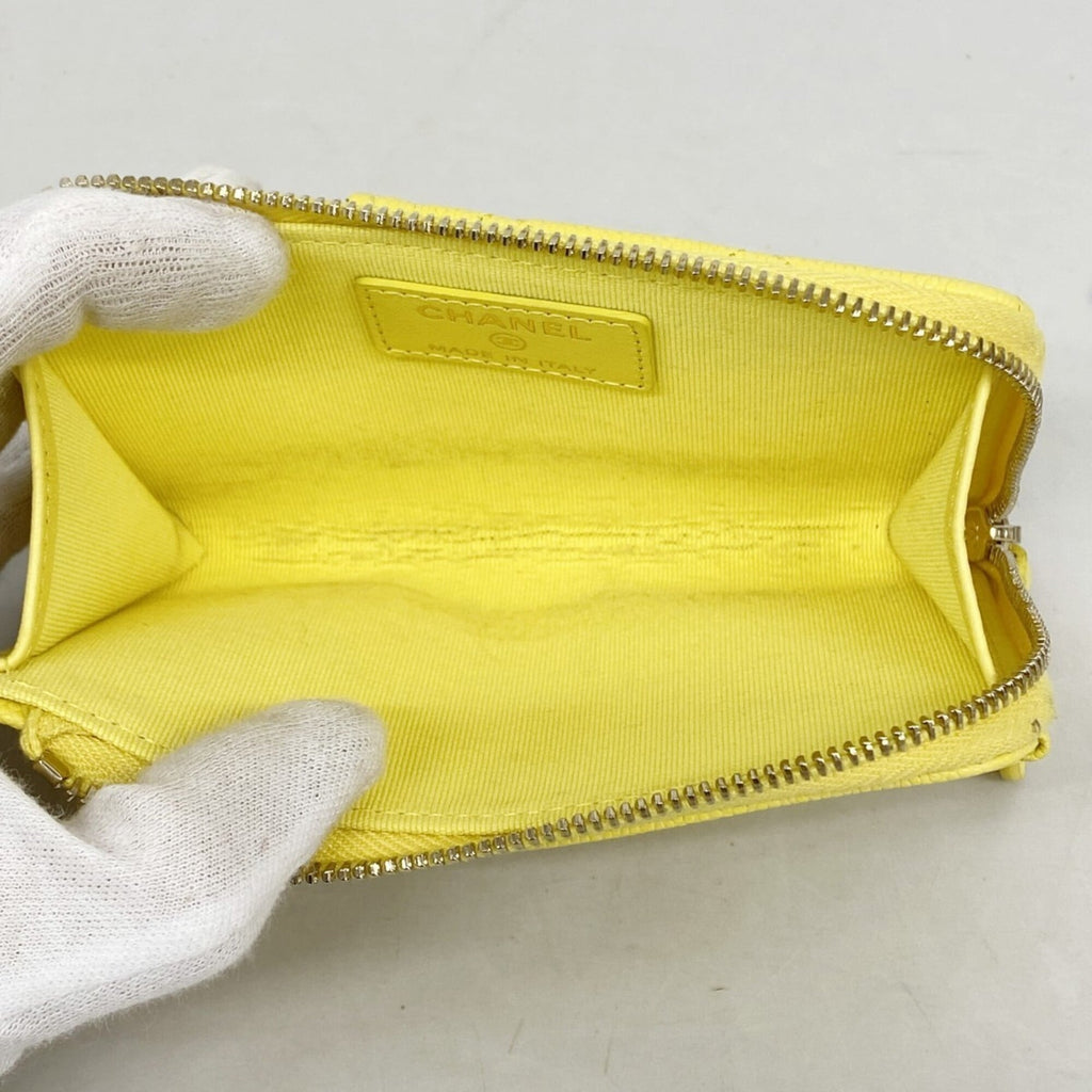 Chanel Yellow Grained Calfskin Coin Purse/Coin Case