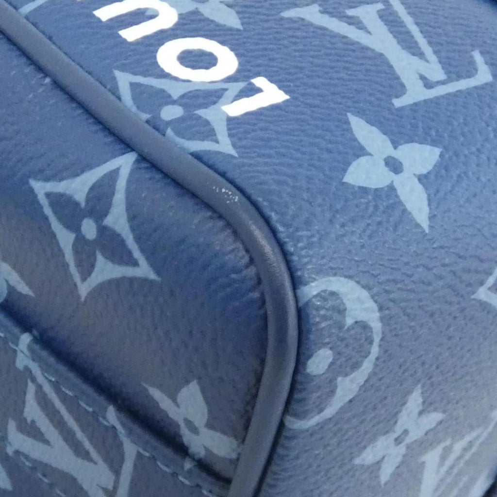 Louis Vuitton Blue Coated Canvas Boston Bag