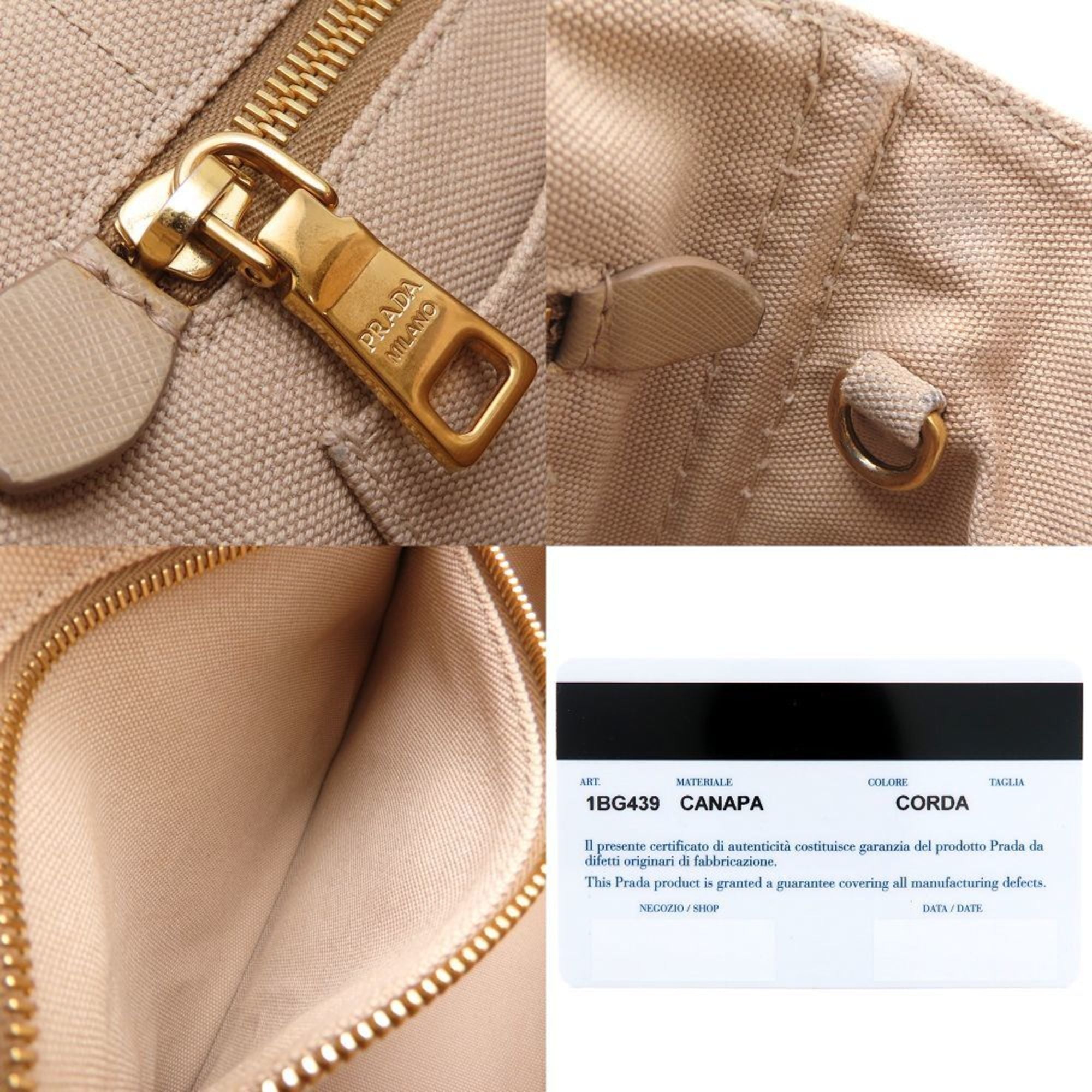 Prada Beige Canvas Handbag