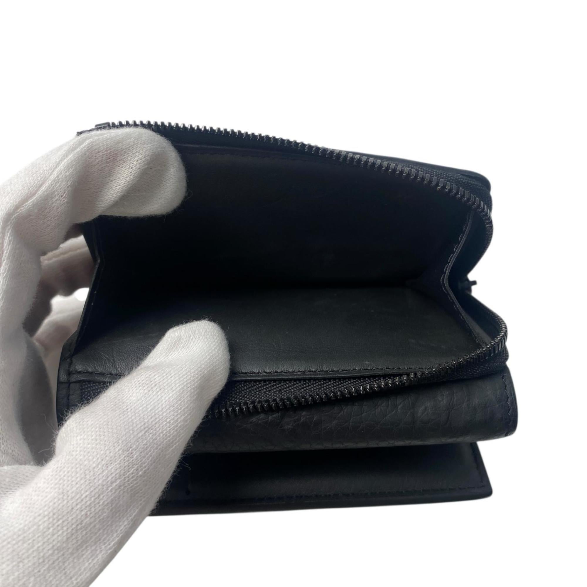 Louis Vuitton Black Noir Leather Wallet (Tri-Fold)