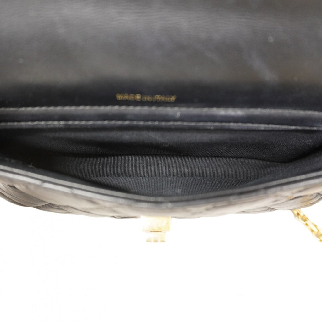 Chanel Black Leather Chain/Shoulder Wallet