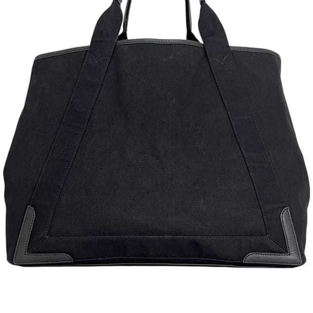 Balenciaga Black Cotton Canvas Leather Tote