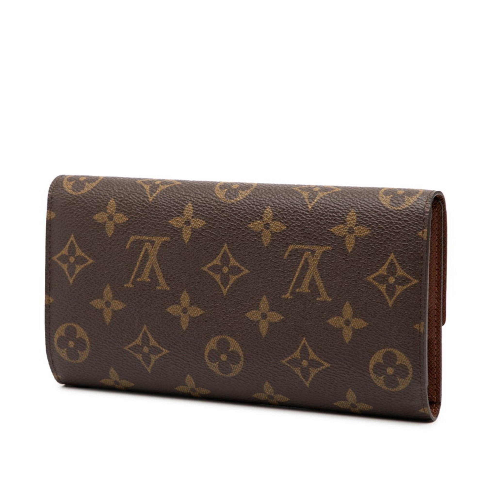 Louis Vuitton Brown Pvc Leather Long Wallet (Tri-Fold)