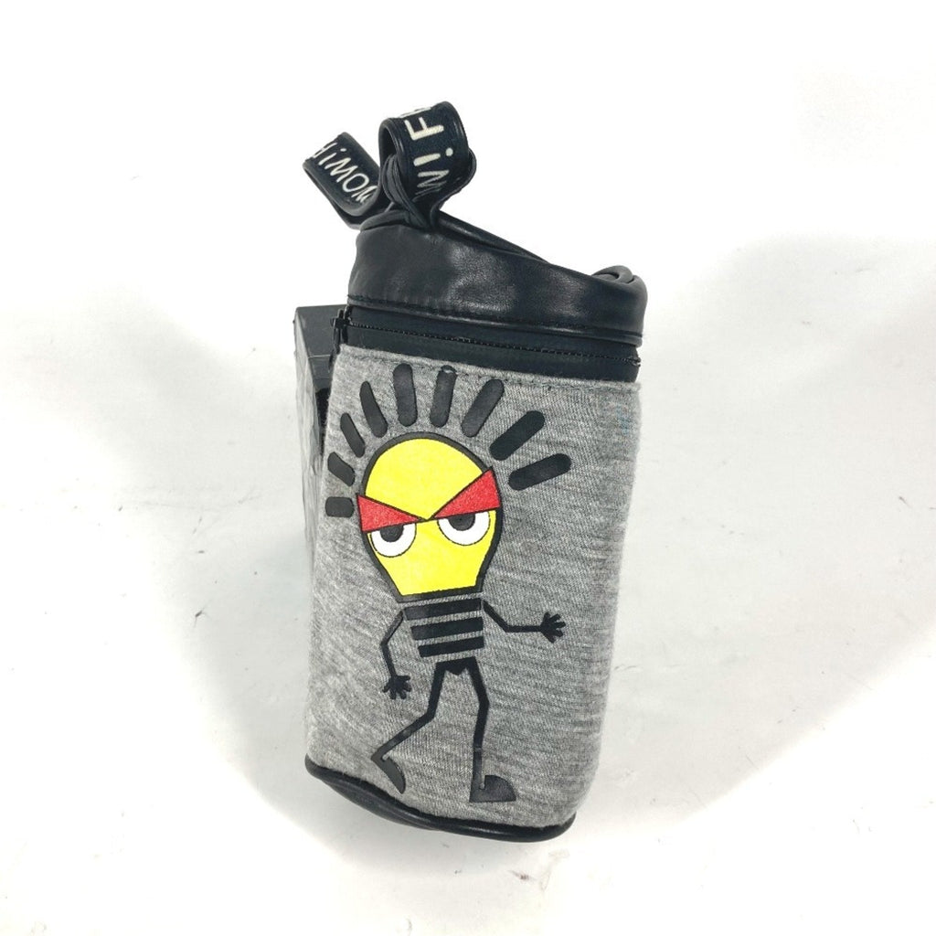 Fendi Gray Yellow Canvas Pouch
