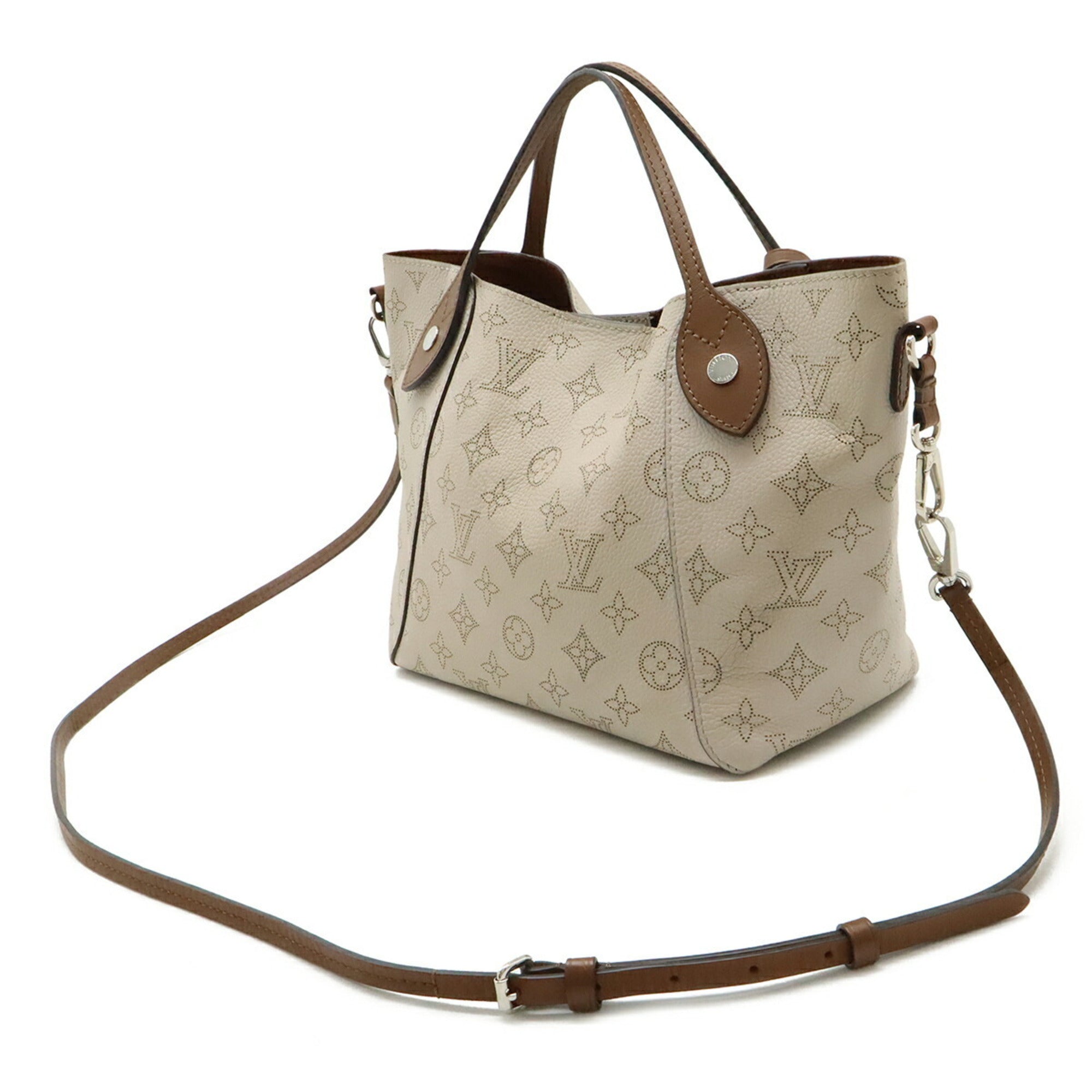 Louis Vuitton Light Beige Mahina Leather Handbag Pouch Shoulder Bag