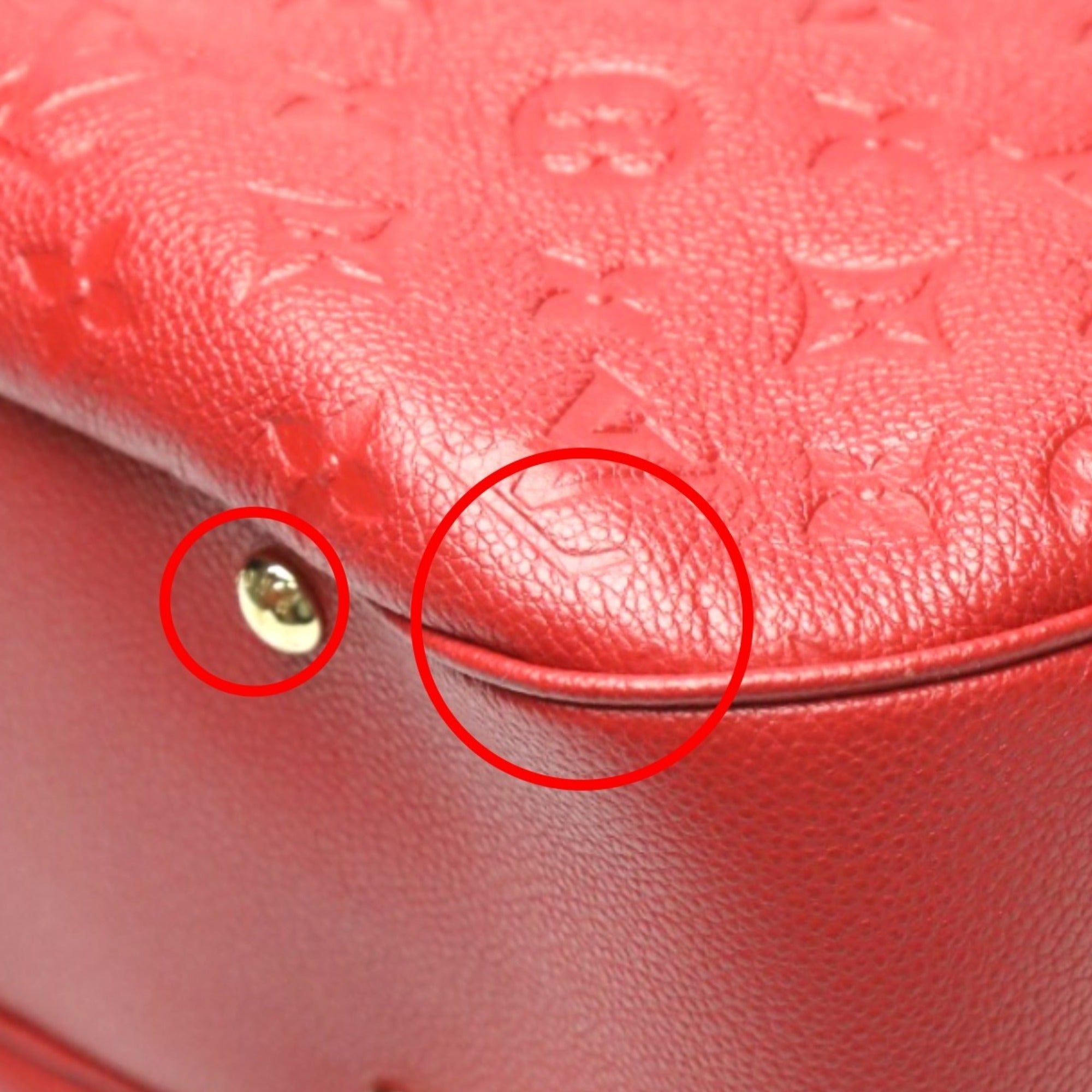Louis Vuitton Red Color Monogram Empreinte Handbag