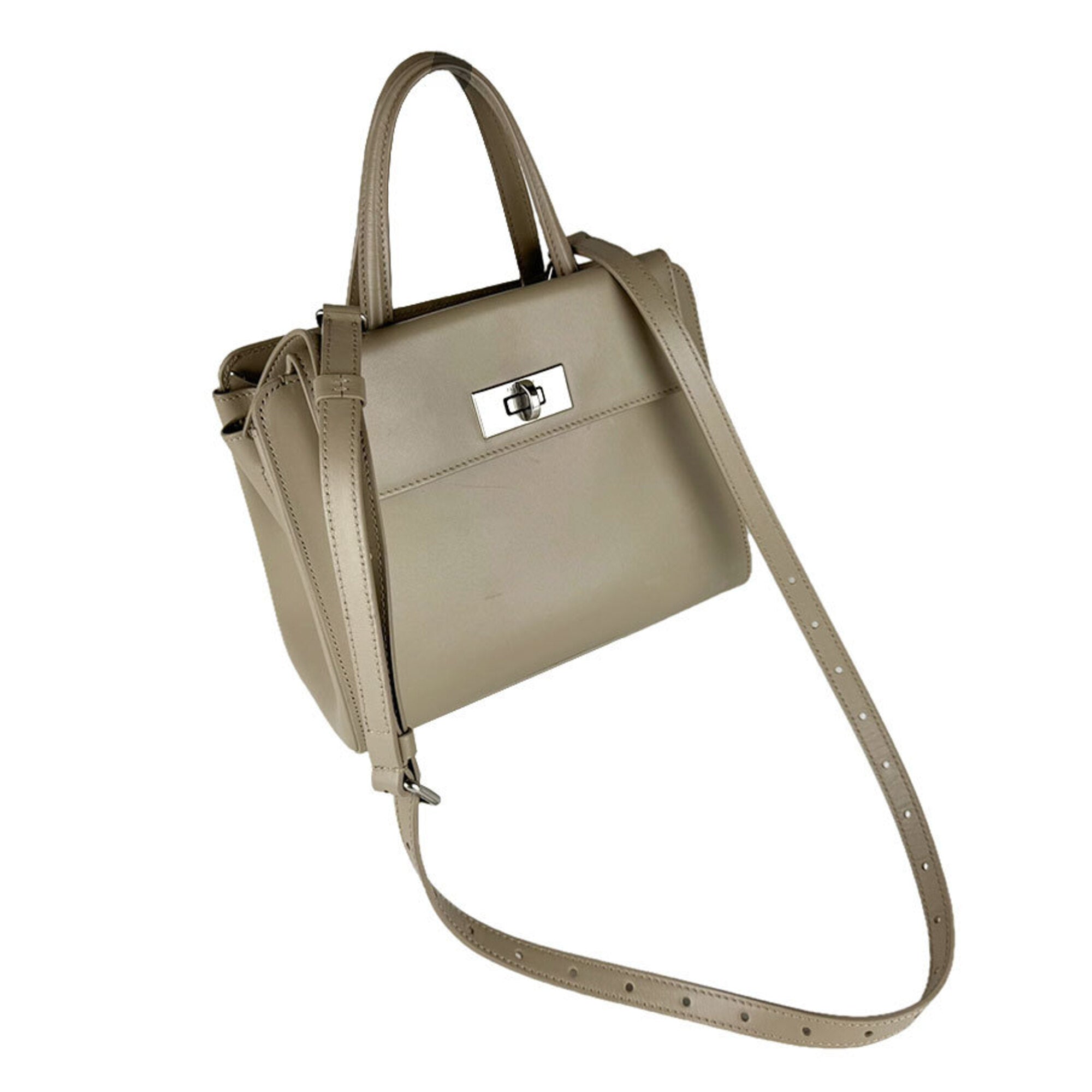 Balenciaga Grayish Leather Handbag Shoulder Bag Tote