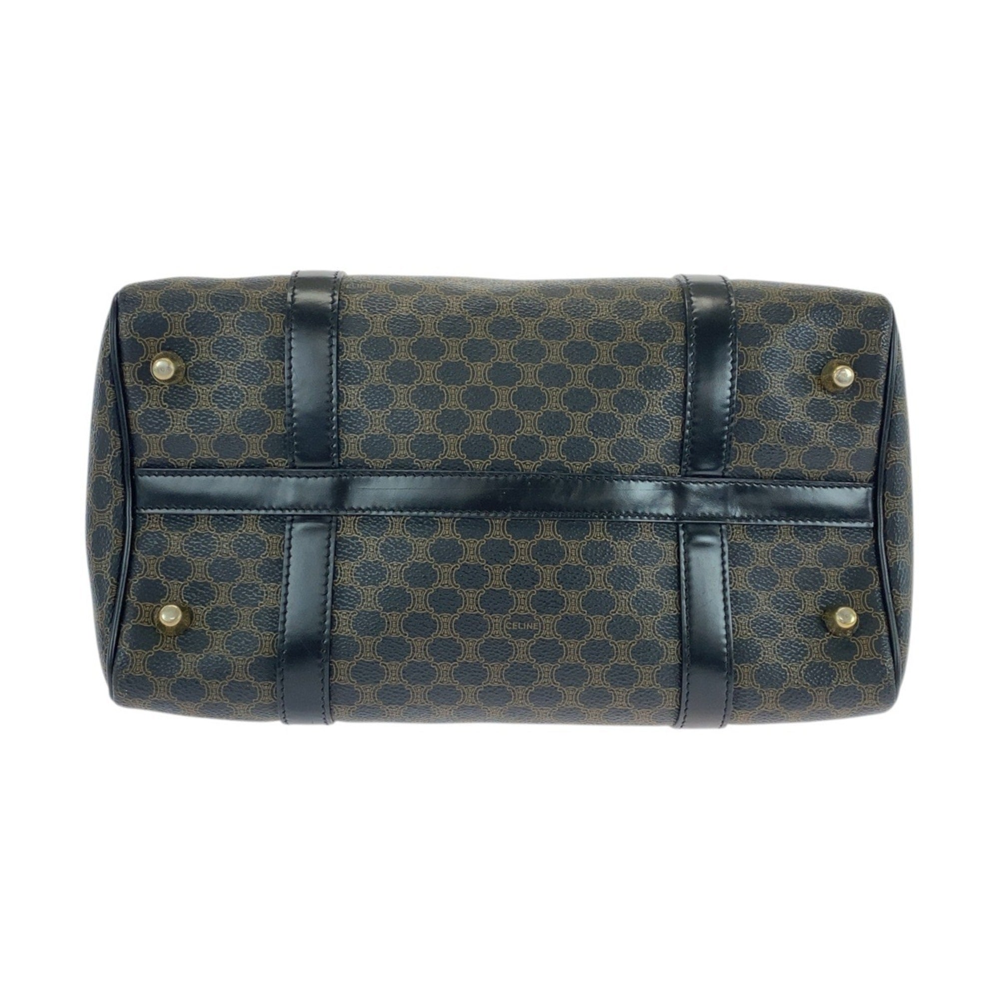 Celine Black Brown Pvc Boston Bag Handbag