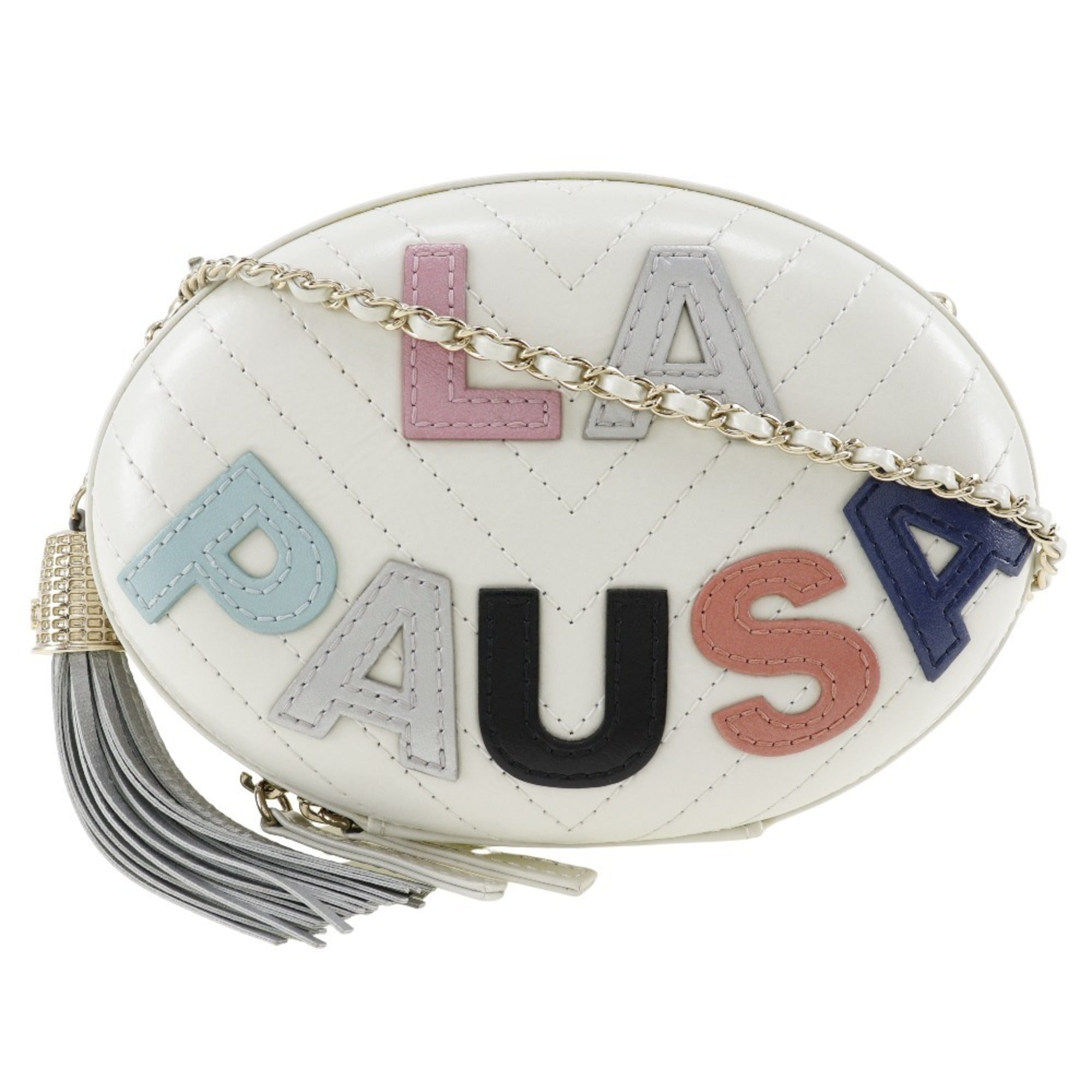 Chanel White Leather Shoulder Bag
