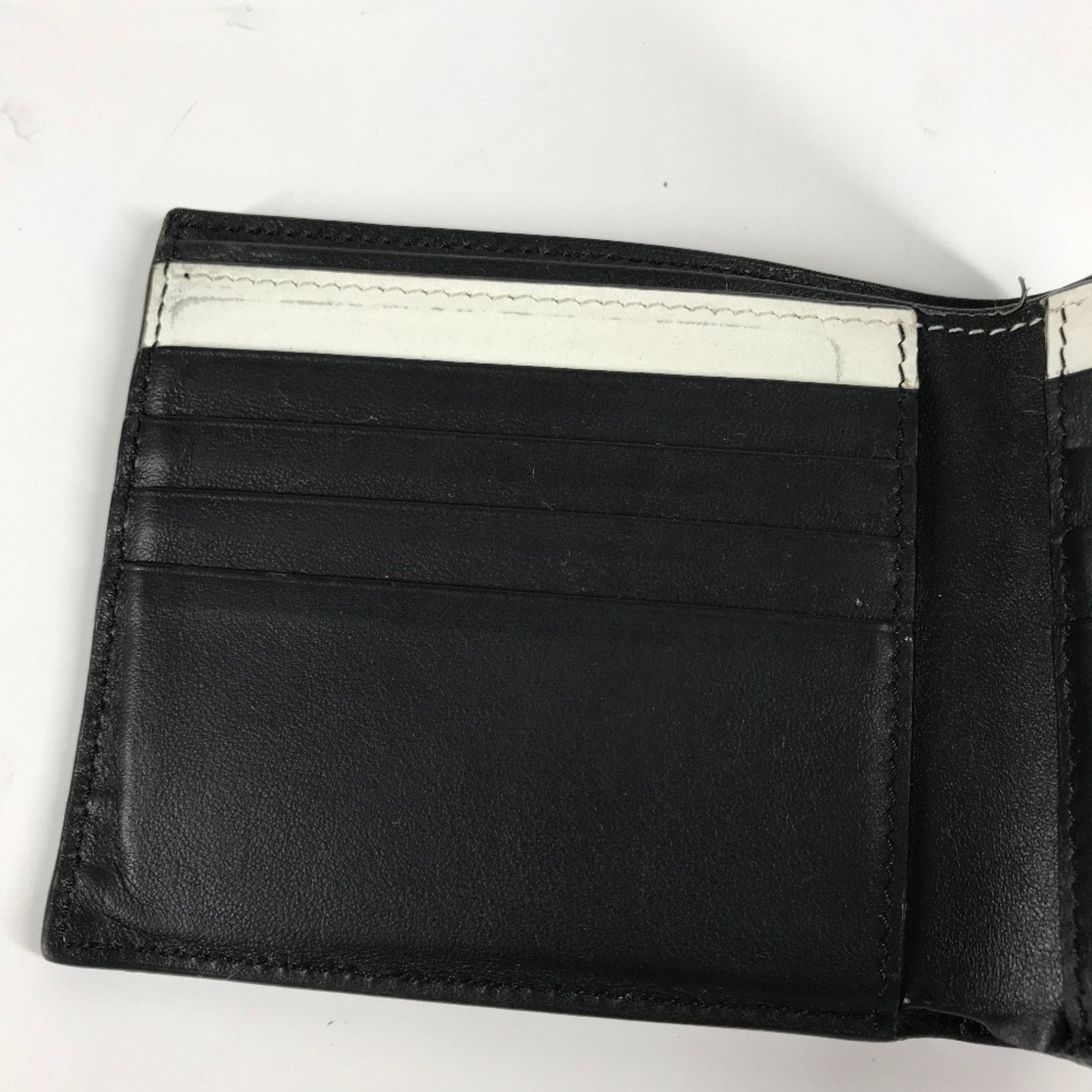 Fendi Black White Leather Bill Wallet (Bi-Fold)