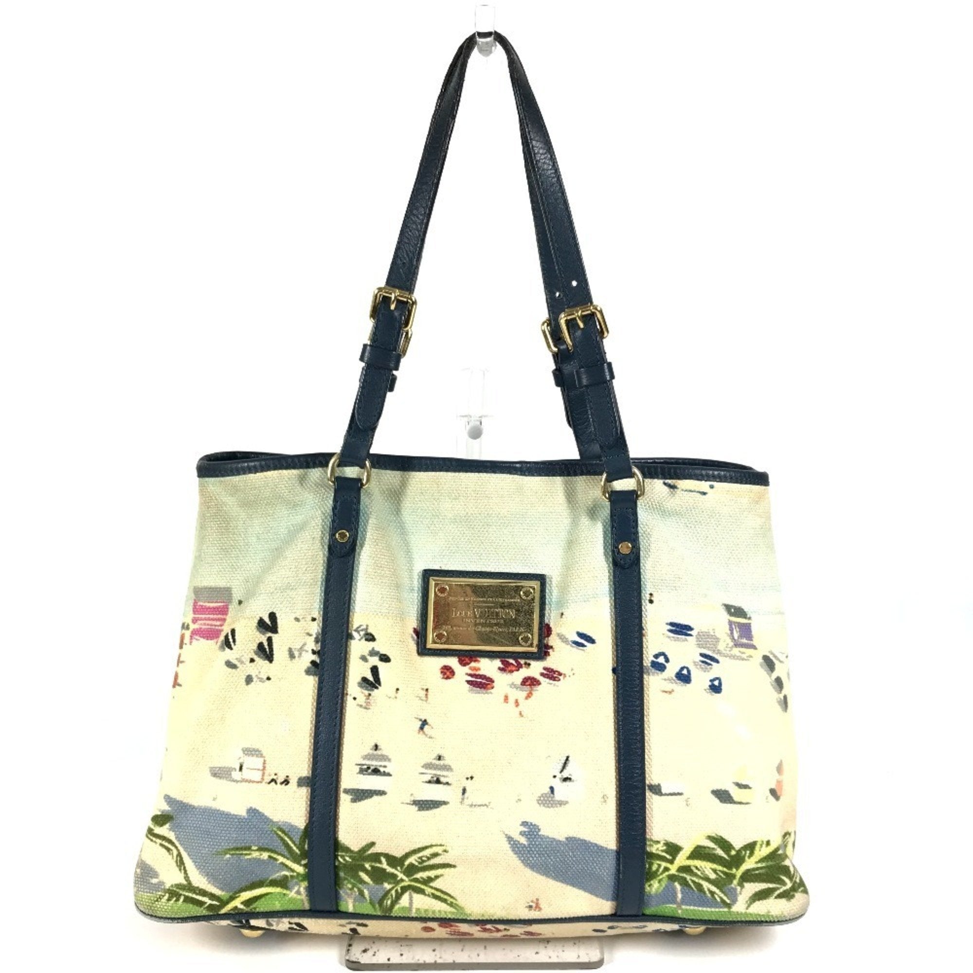 Louis Vuitton Blue Canvas Shoulder Bag Tote Bag