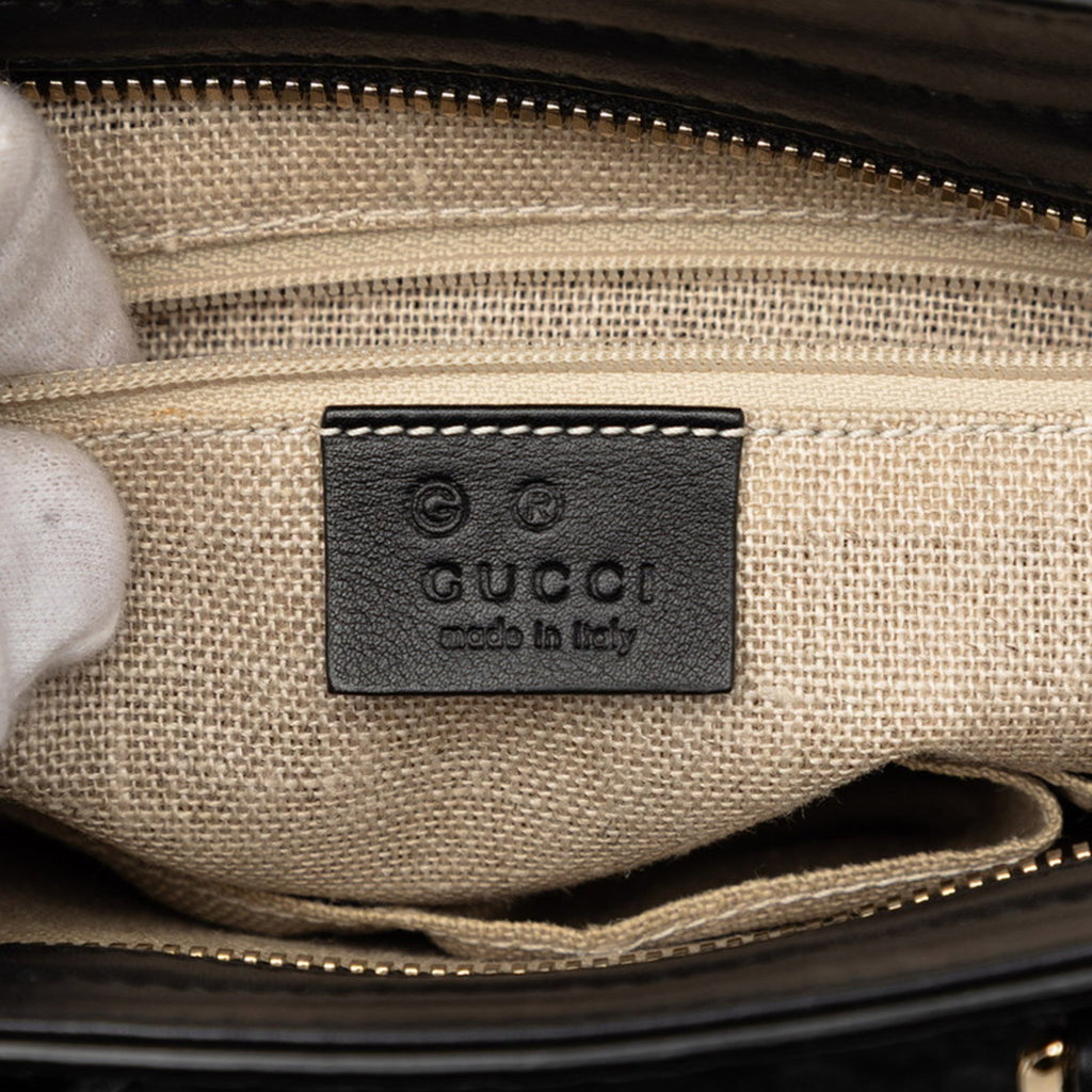 Gucci Black Leather Handbag Shoulder Bag (Pre-Owned)