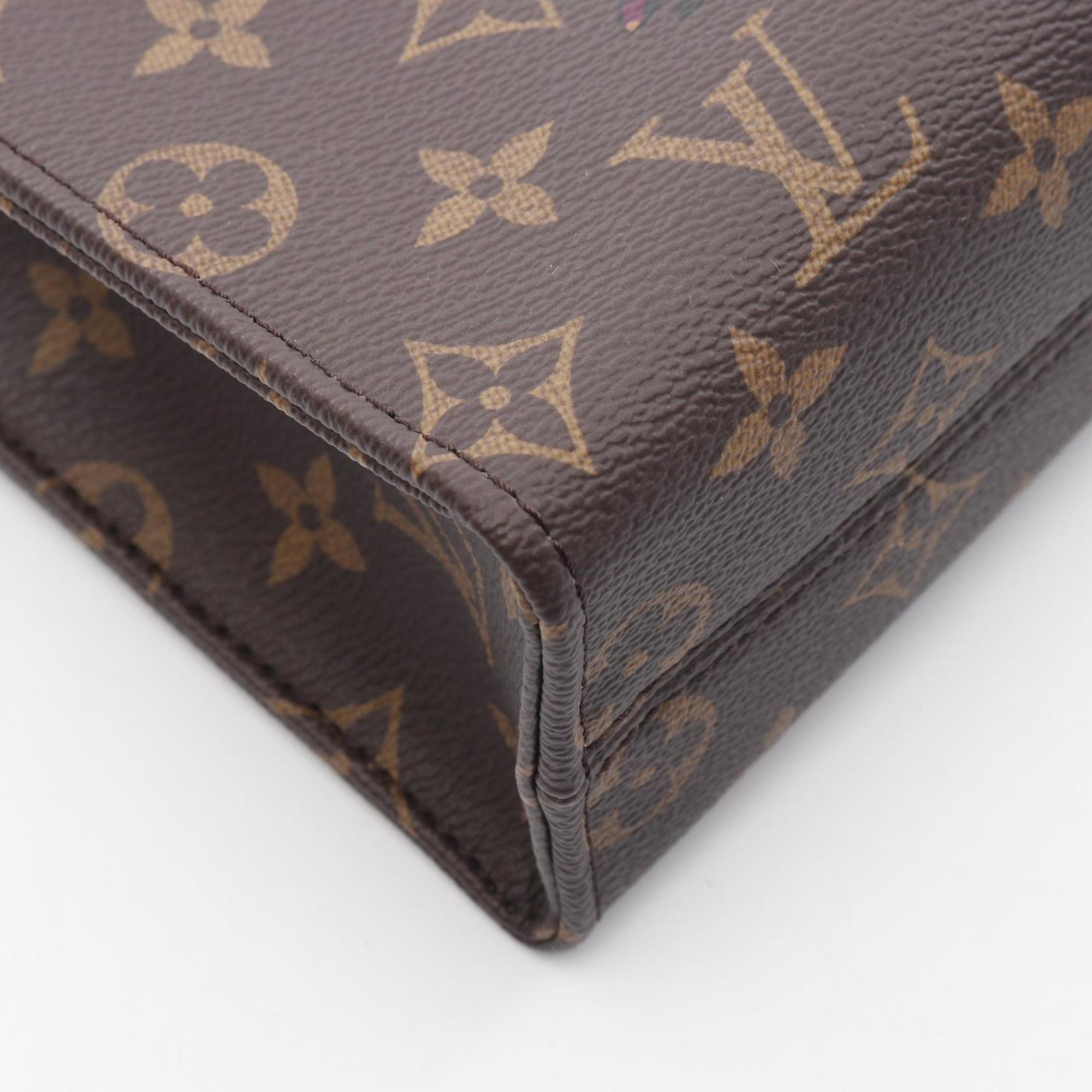 Louis Vuitton Brown Coated Canvas Leather Handbag