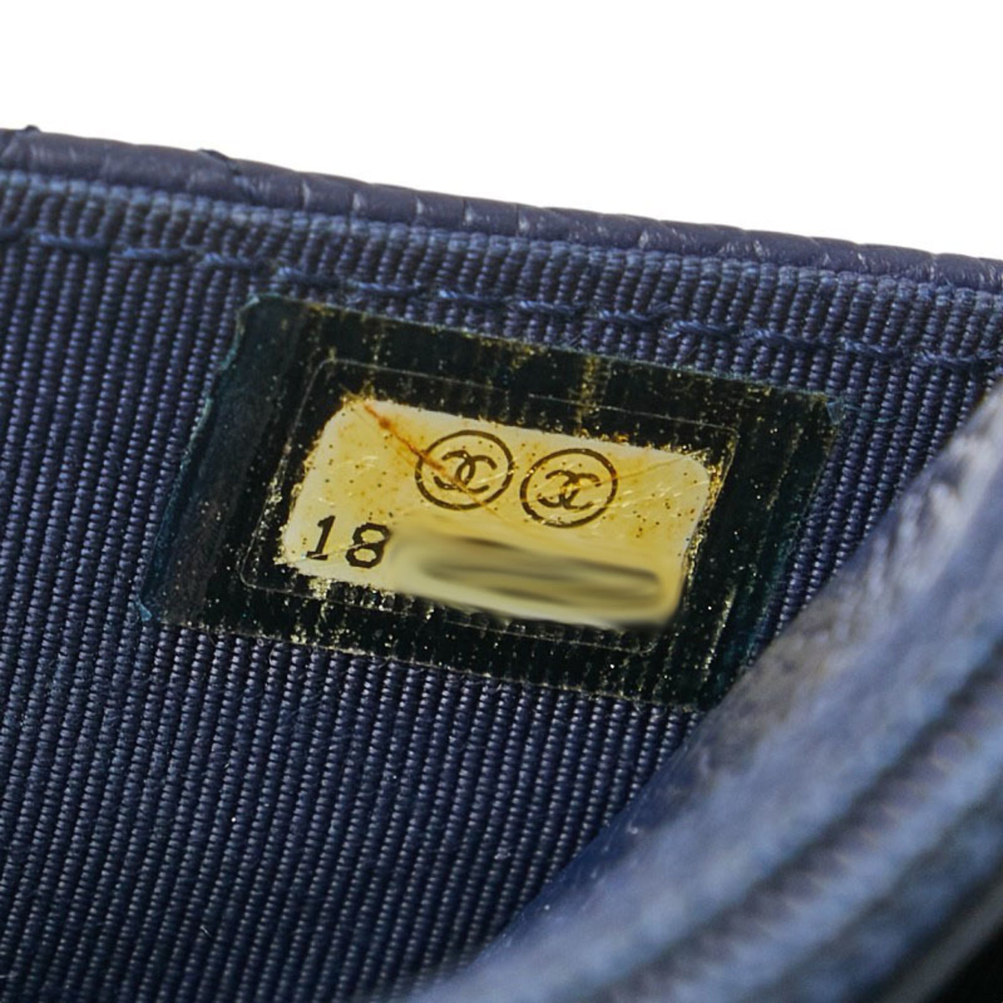 Chanel Navy Grained Calfskin Coin Purse/Coin Case