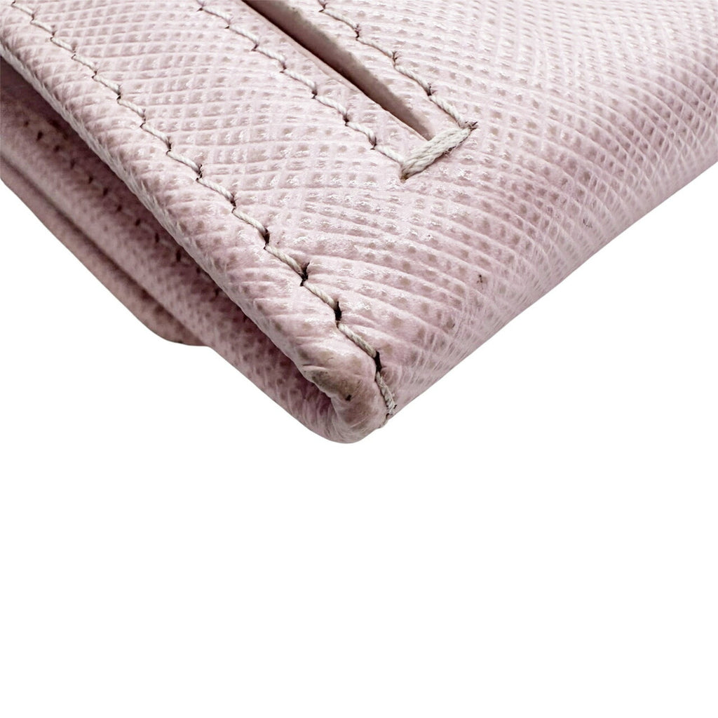 Prada Saffiano Pink Saffiano Long Wallet (Bi-Fold)