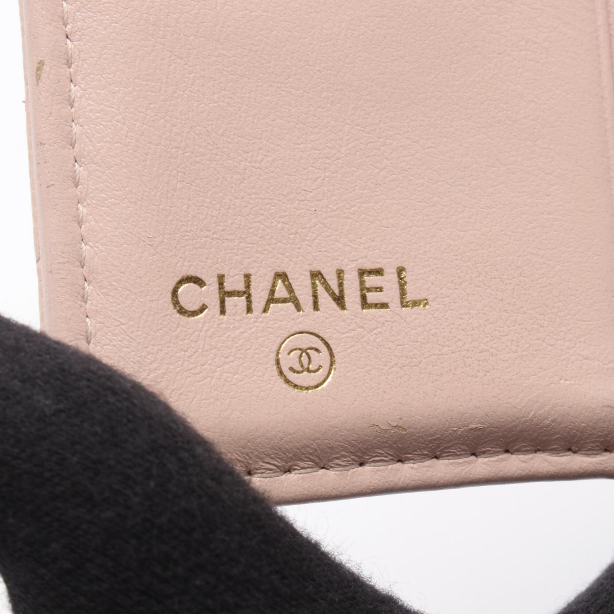 Chanel Pink Grained Calfskin Wallet (Bi-Fold)
