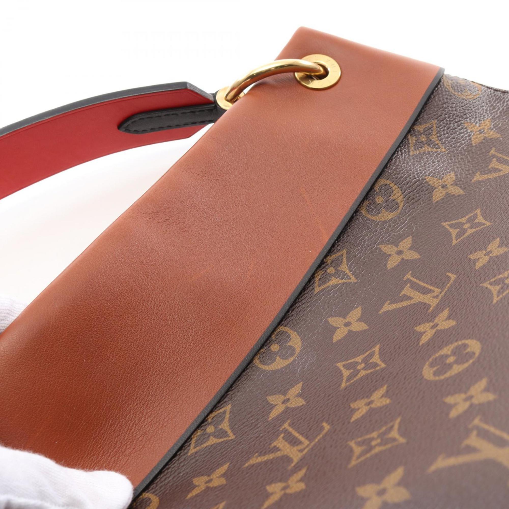 Louis Vuitton Black Brown Caramel Red Color Monogram Pvc Leather Coated Canvas Shoulder Bag