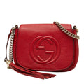 Gucci Red Color Leather Shoulder Bag (Pre-Owned)