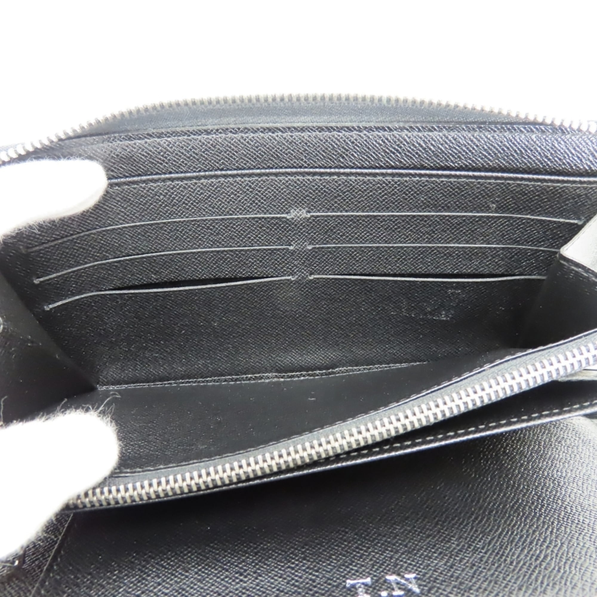 Louis Vuitton Black Gray Damier Graphite Leather Long Wallet