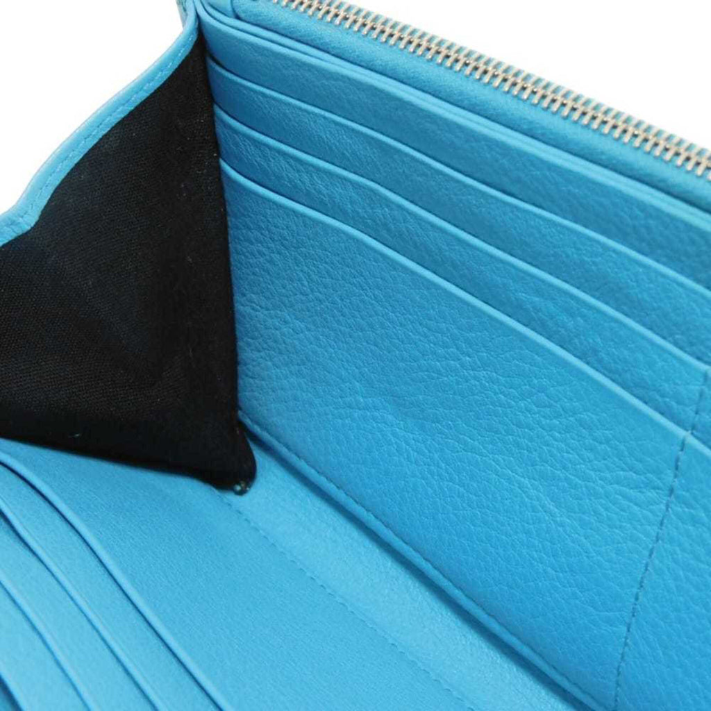 Balenciaga Blue Leather Long Wallet (Bi-Fold)
