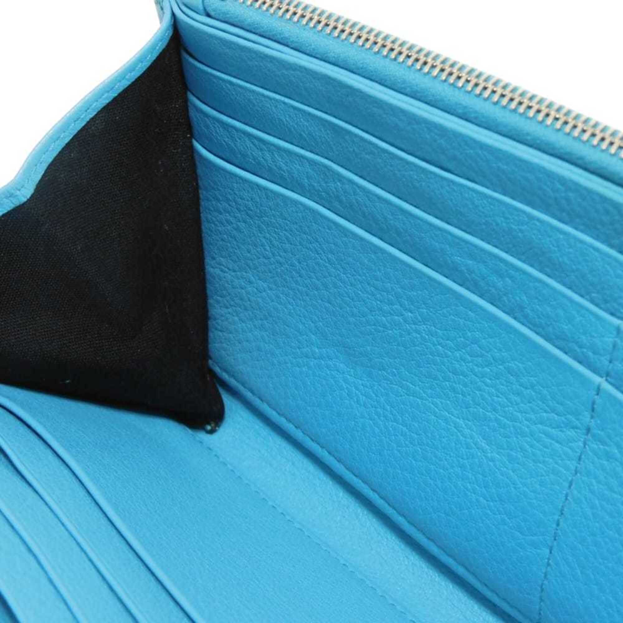 Balenciaga Blue Leather Long Wallet (Bi-Fold)