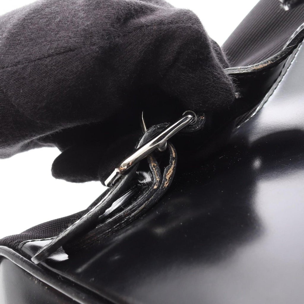 Gucci Black Nylon Leather Backpack Handbag (Pre-Owned)