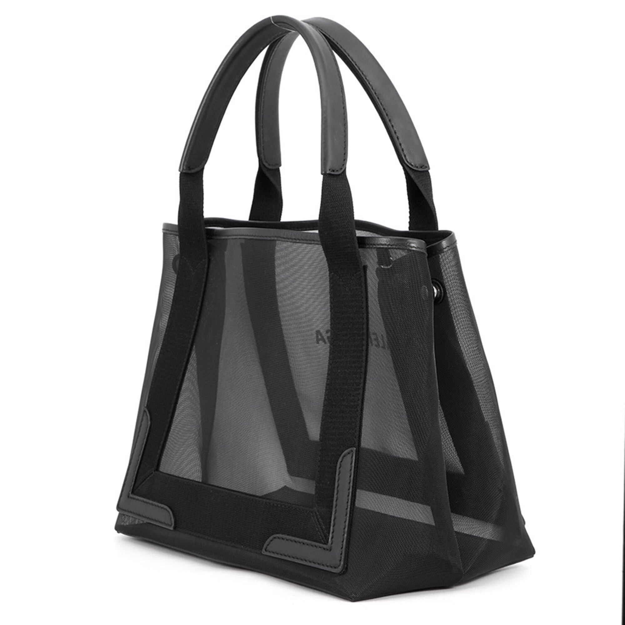 Balenciaga Black Mesh Leather Handbag Tote