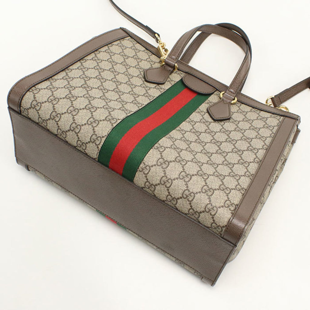 Gucci Beige Gg Supreme Leather Tote Bag (Pre-Owned)