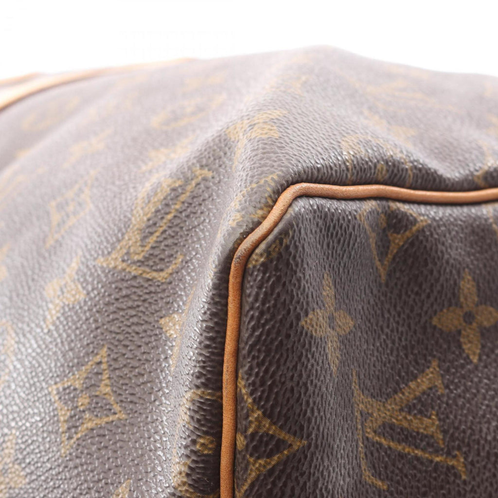Louis Vuitton Brown Monogram Coated Canvas Leather Boston Bag