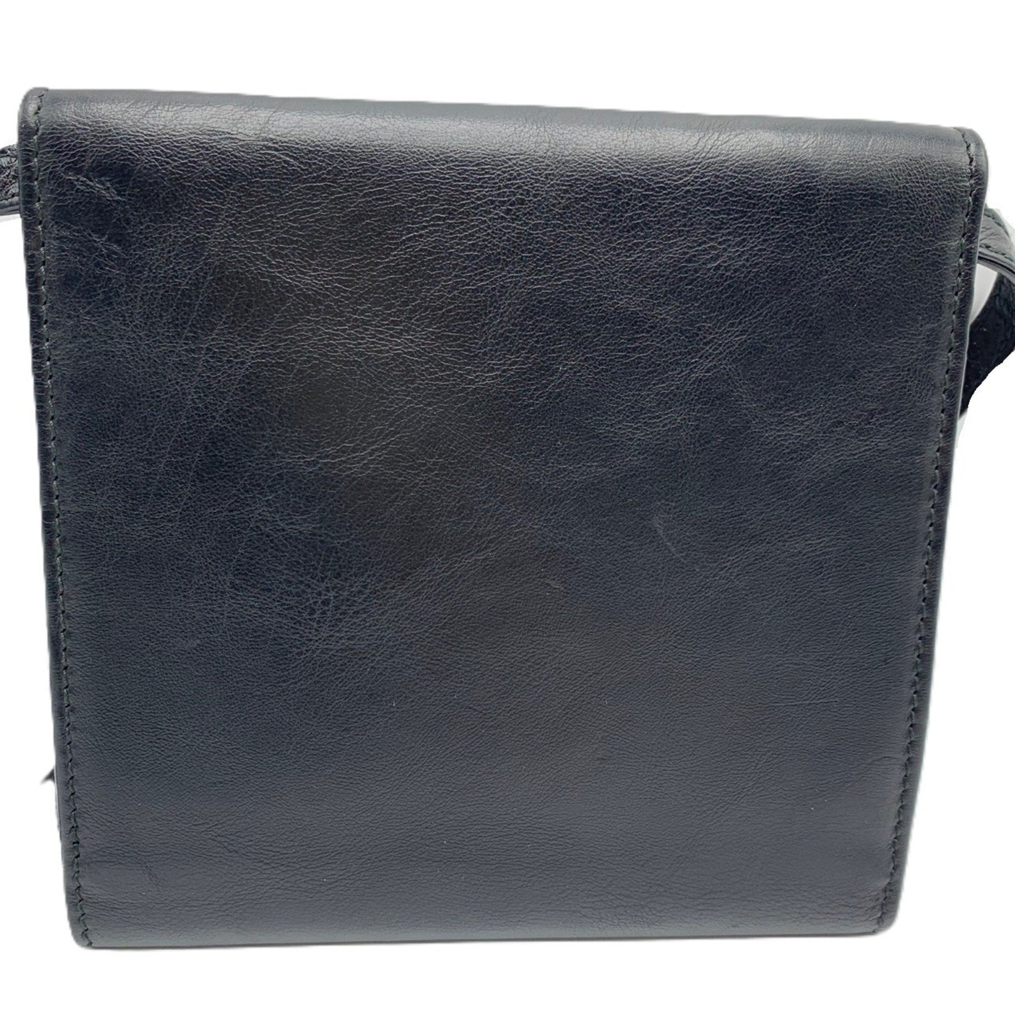Balenciaga Black Leather Chain/Shoulder Wallet