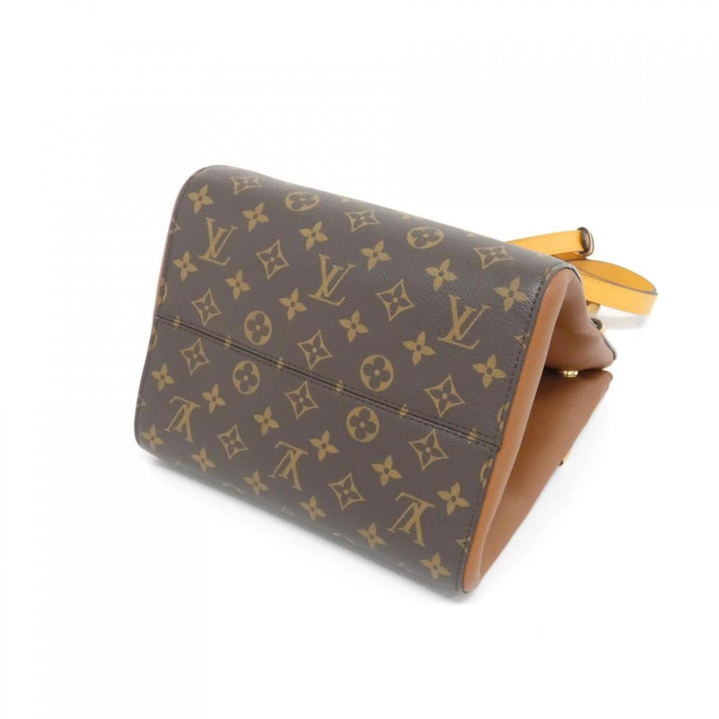 Louis Vuitton Camel Leather Coated Canvas Handbag