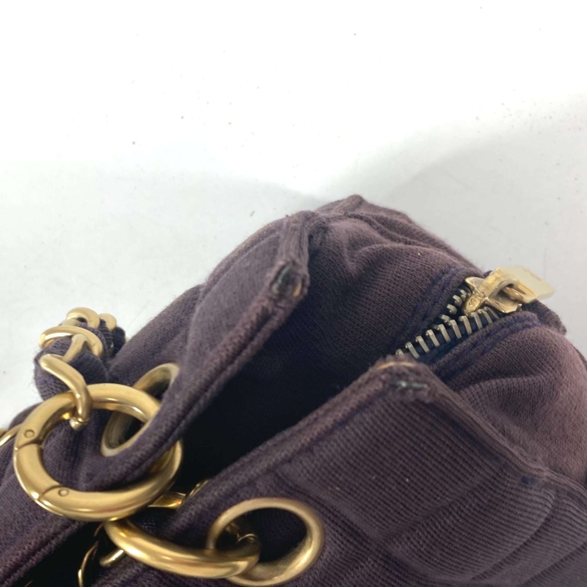Chanel Purple Jersey Shoulder Bag