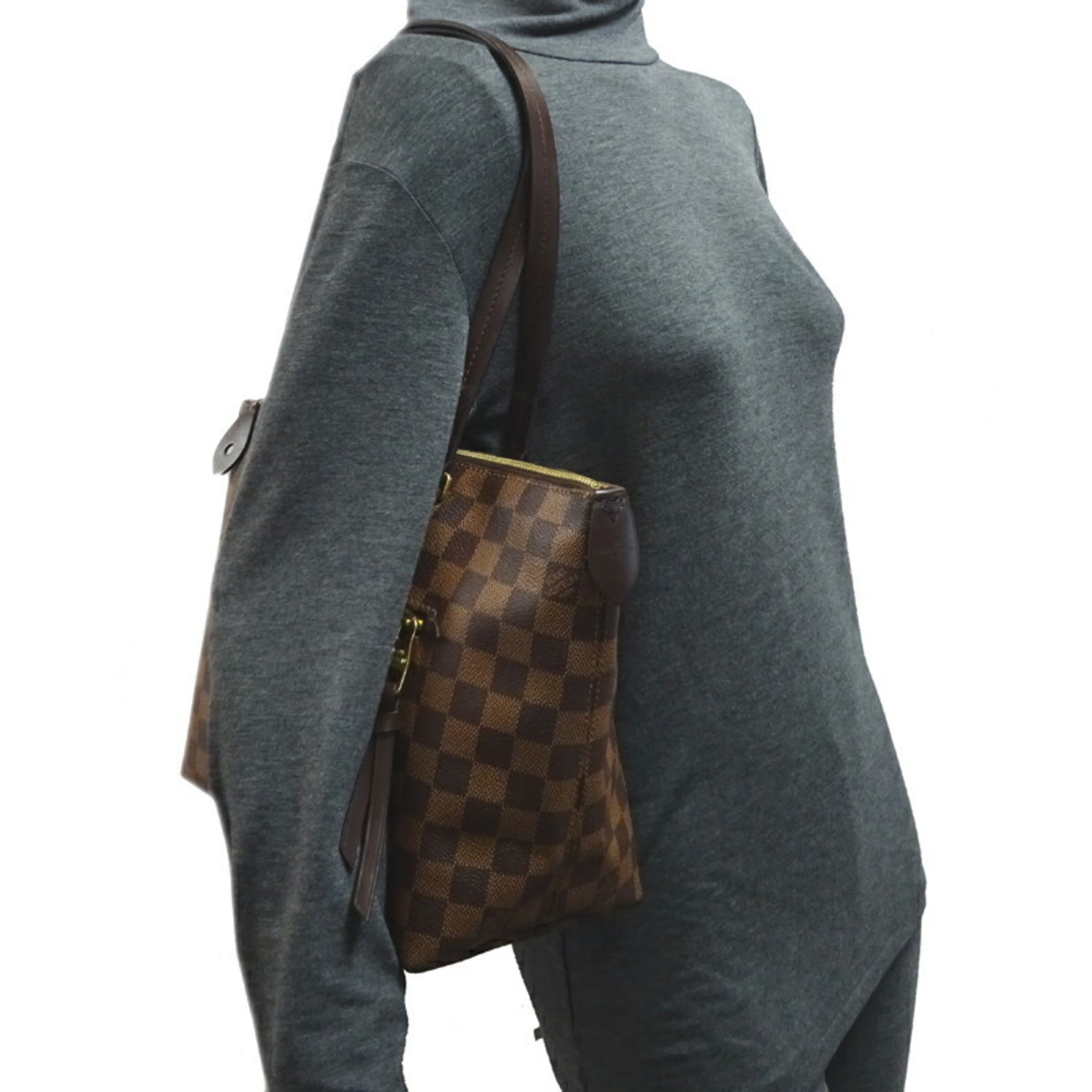 Louis Vuitton Jena PM Women's Shoulder Bag N41012 Damier Ebene (Br)