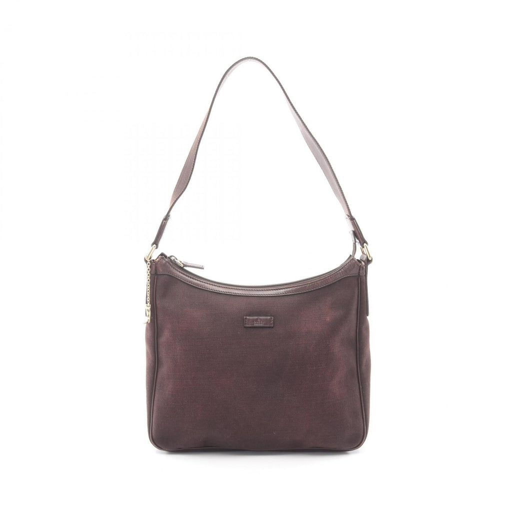 Gucci Brown Canvas Leather Handbag Shoulder Bag (Pre-Owned)