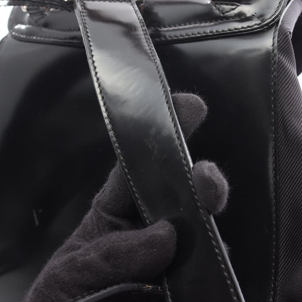 Gucci Black Nylon Leather Backpack Handbag (Pre-Owned)