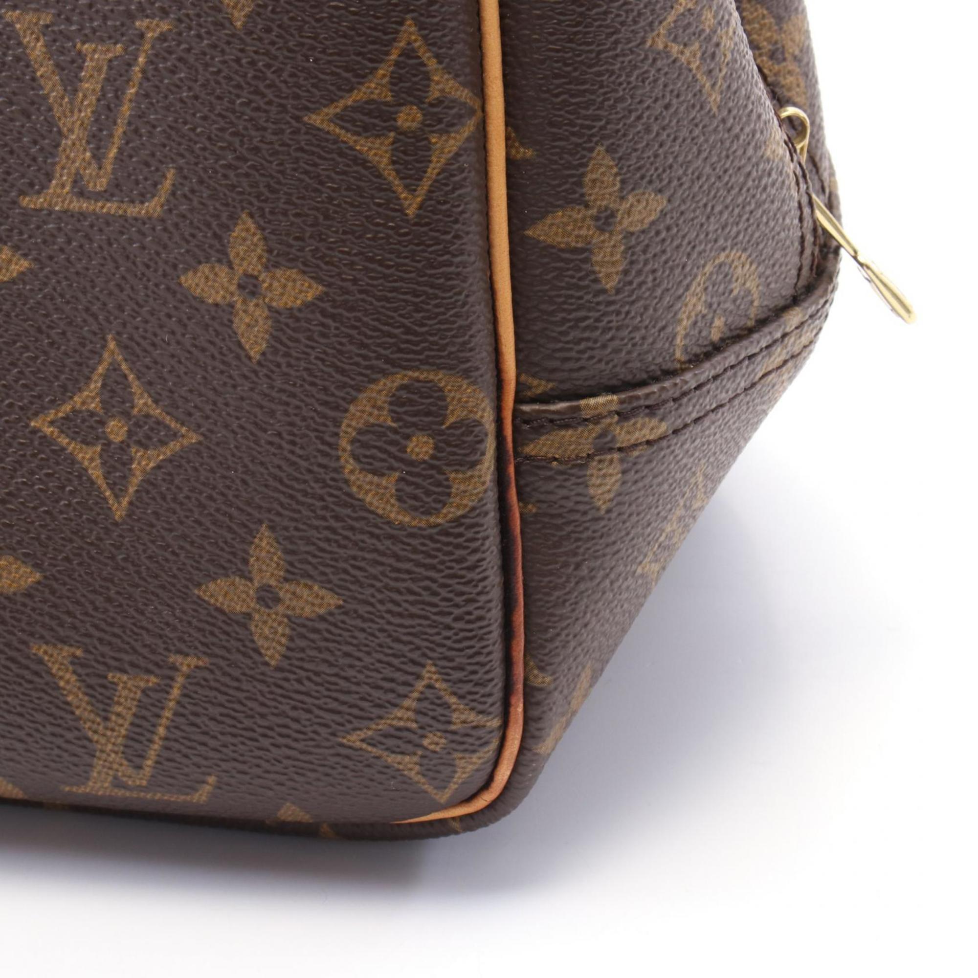 Louis Vuitton Monogram Brown Coated Canvas Leather Handbag