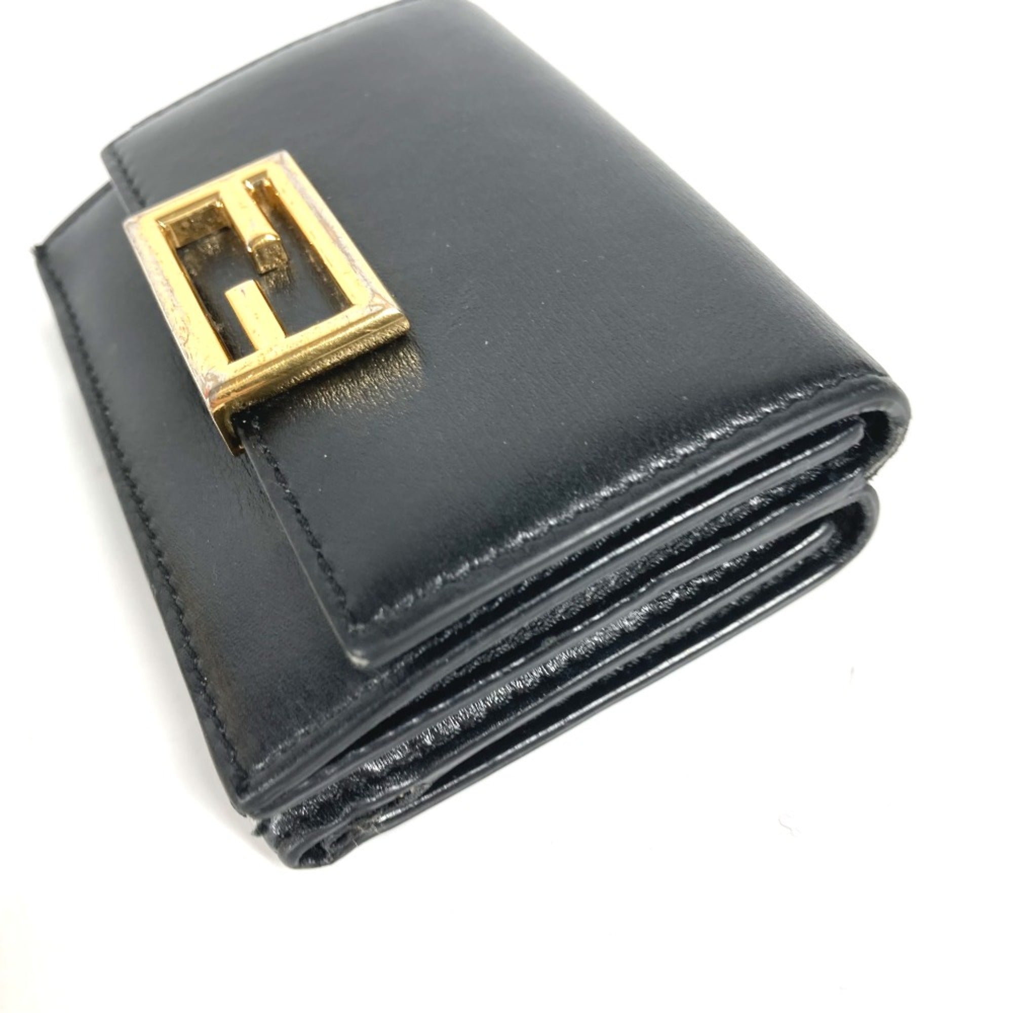 Fendi Black Leather Wallet (Tri-Fold)