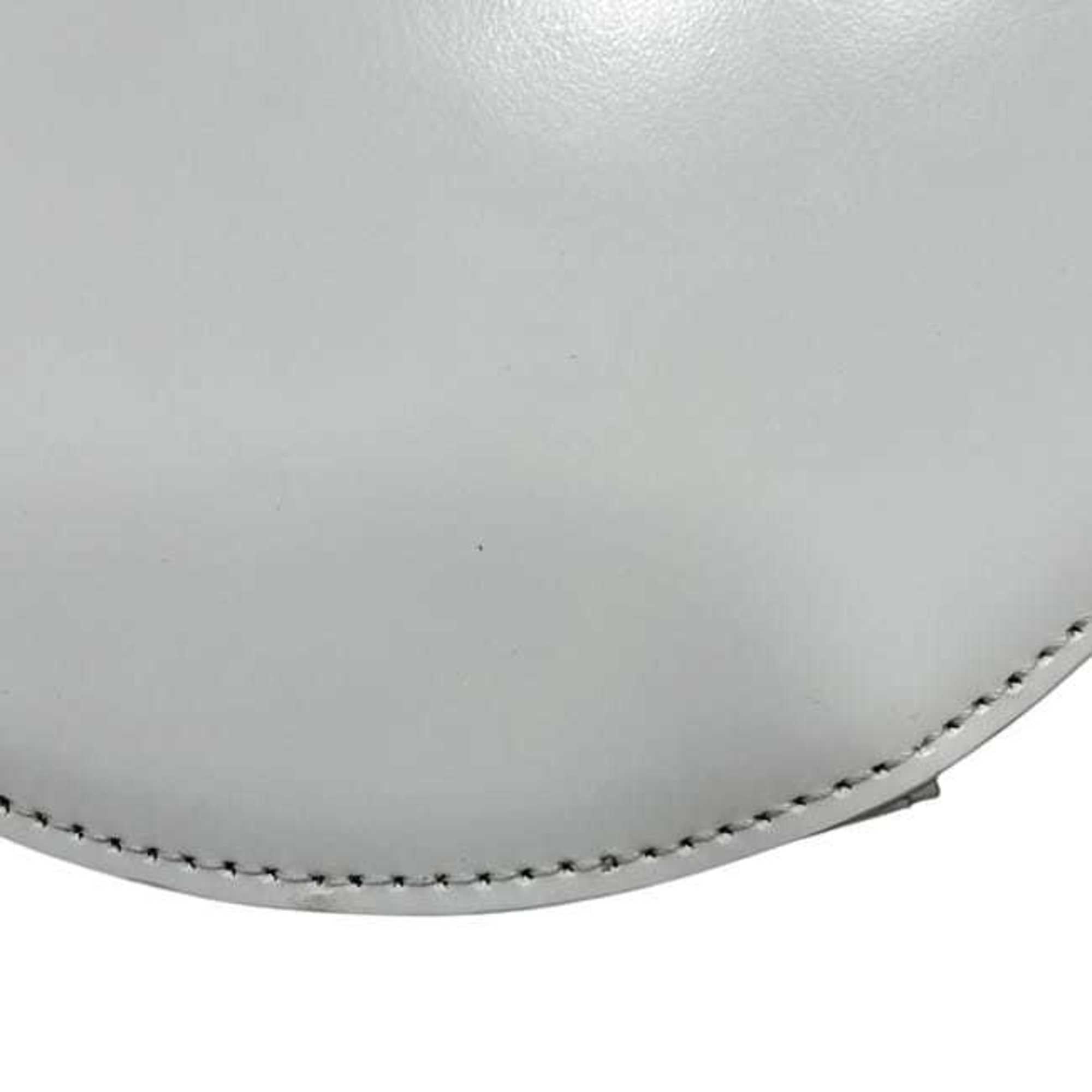 Prada White Leather Pochette Shoulder Bag